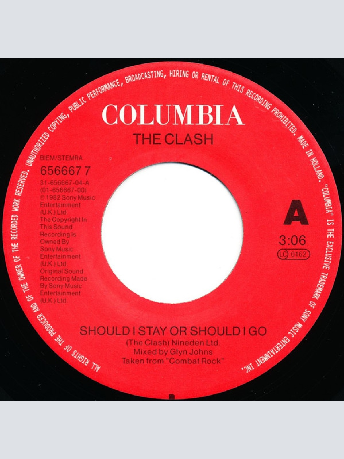 Vinyl / The Clash / BAD II* - Should I Stay Or Should I Go / Rush