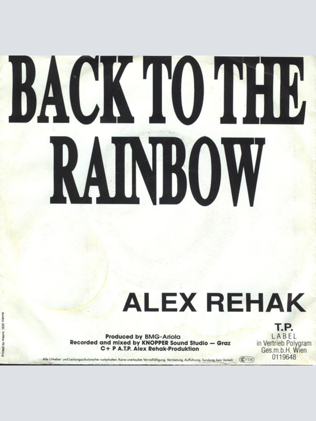 Vinyl / Alex Rehak - Back To The Rainbow