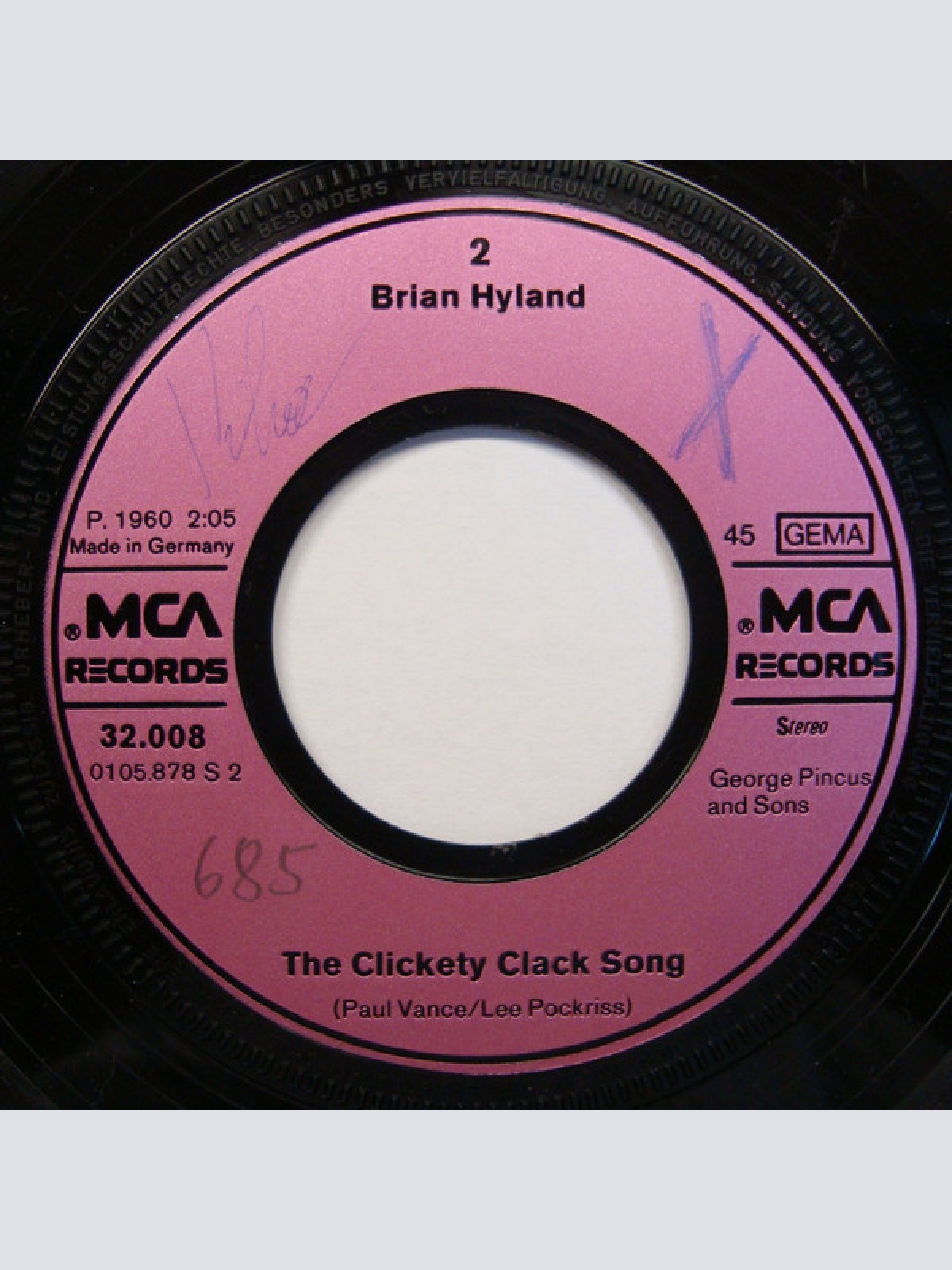 Vinyl / Brian Hyland - Itsy Bitsy, Teenie Weenie Yellow Polkadot Bikini / Clickety Clack Song
