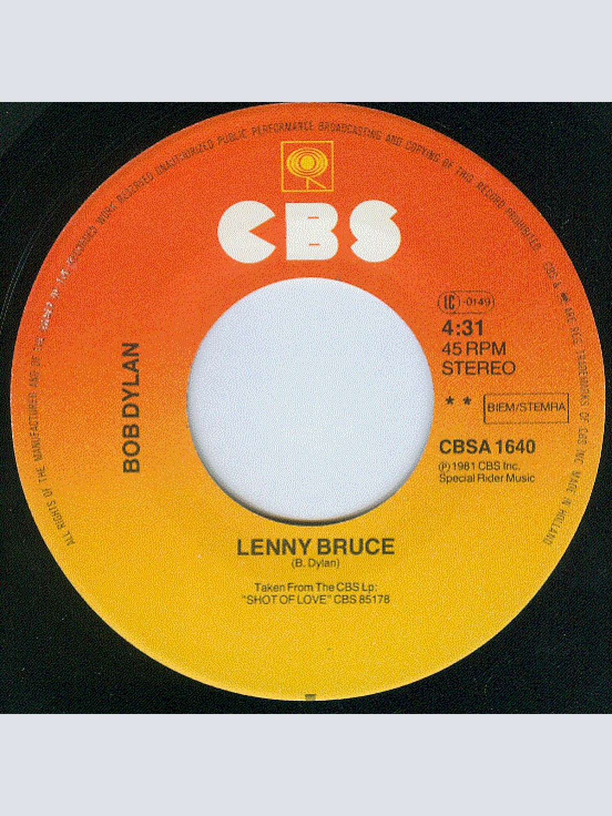 Vinyl / Bob Dylan - Dead Man, Dead Man / Lenny Bruce