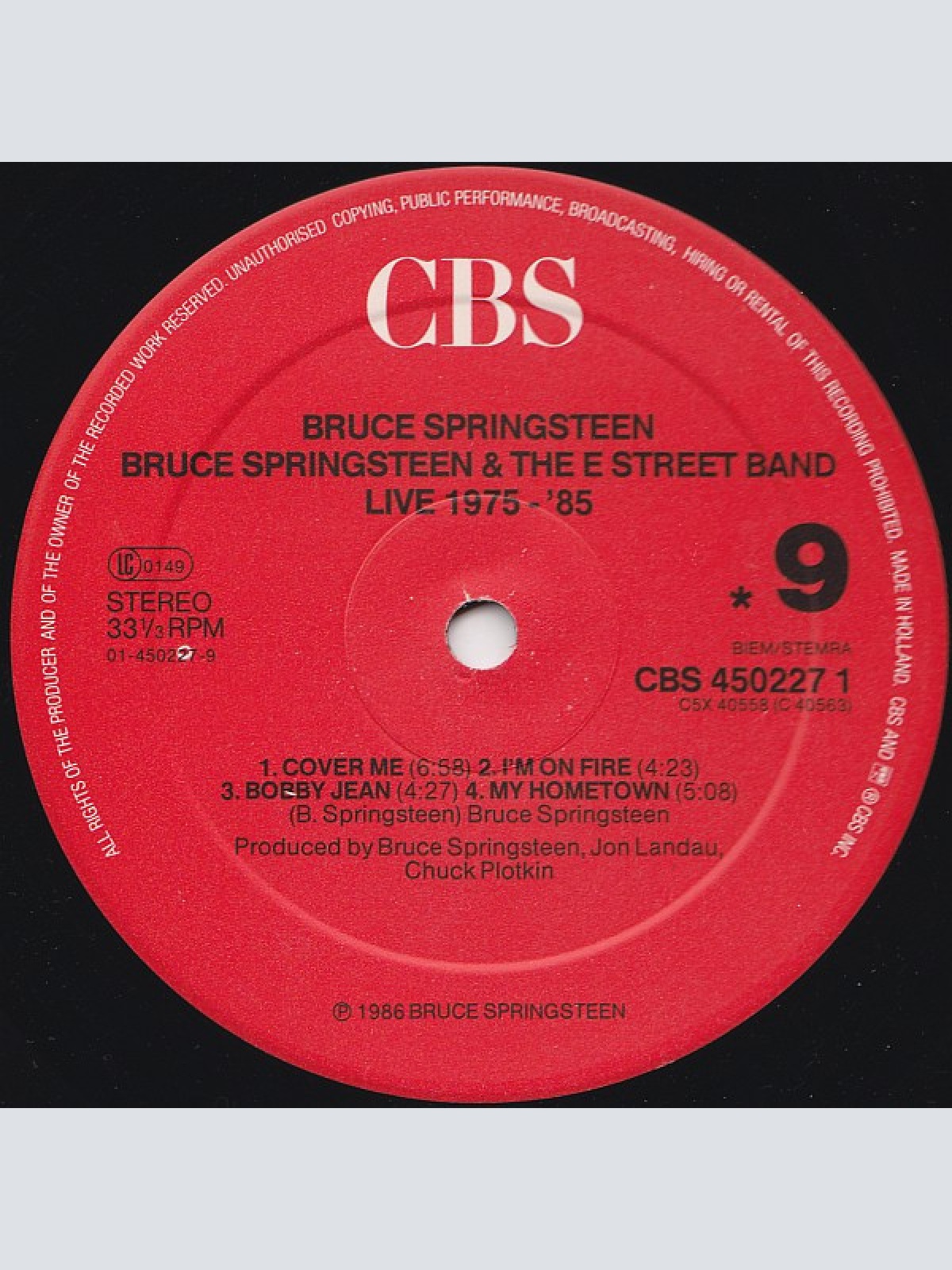 Vinyl / Bruce Springsteen & The E Street Band* - Live/1975-85