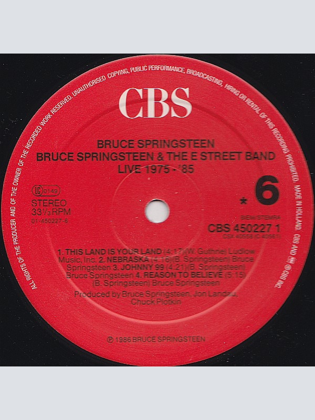 Vinyl / Bruce Springsteen & The E Street Band* - Live/1975-85