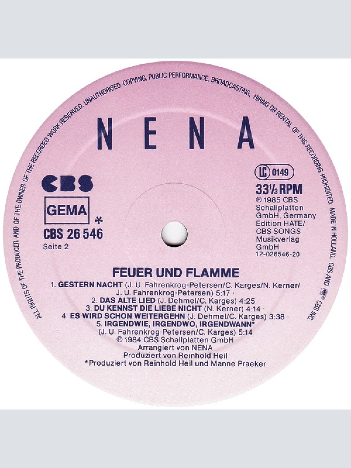 Vinyl / Nena - Feuer Und Flamme