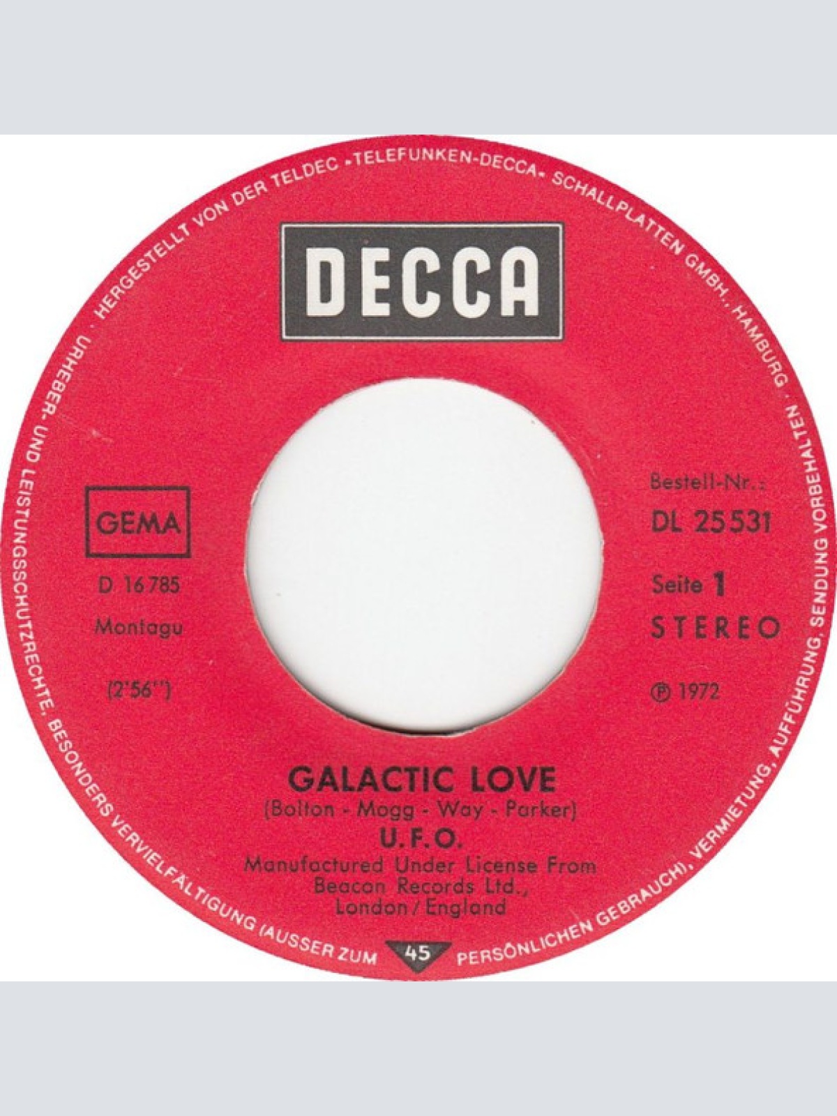 Vinyl / UFO (5) - Galactic Love / Loving Cup