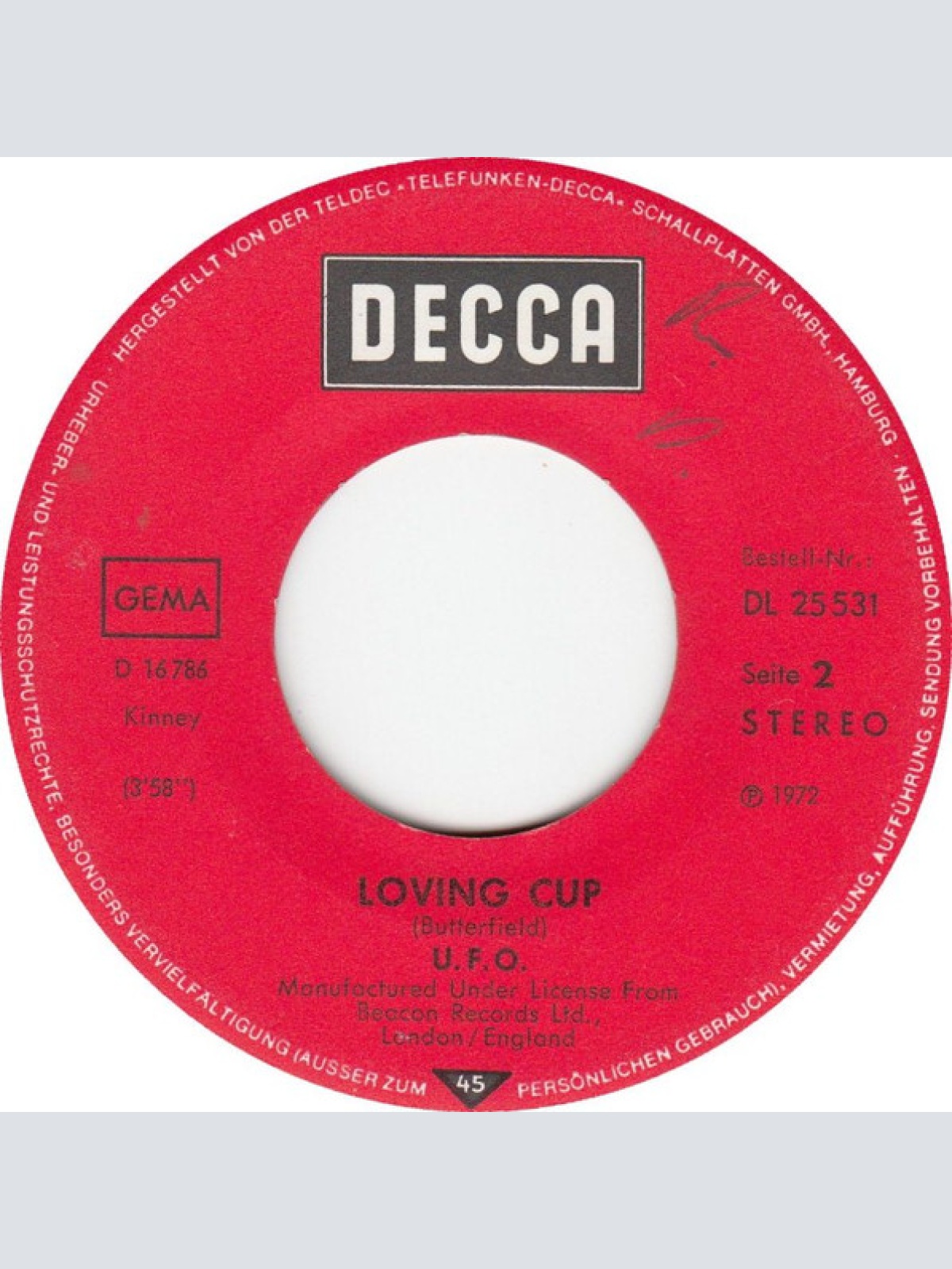 Vinyl / UFO (5) - Galactic Love / Loving Cup