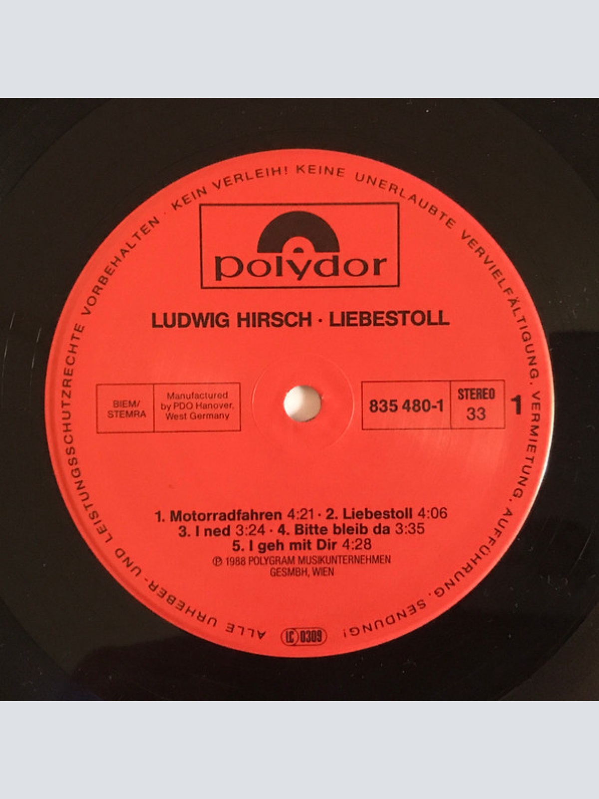 Vinyl / Ludwig Hirsch - Liebestoll