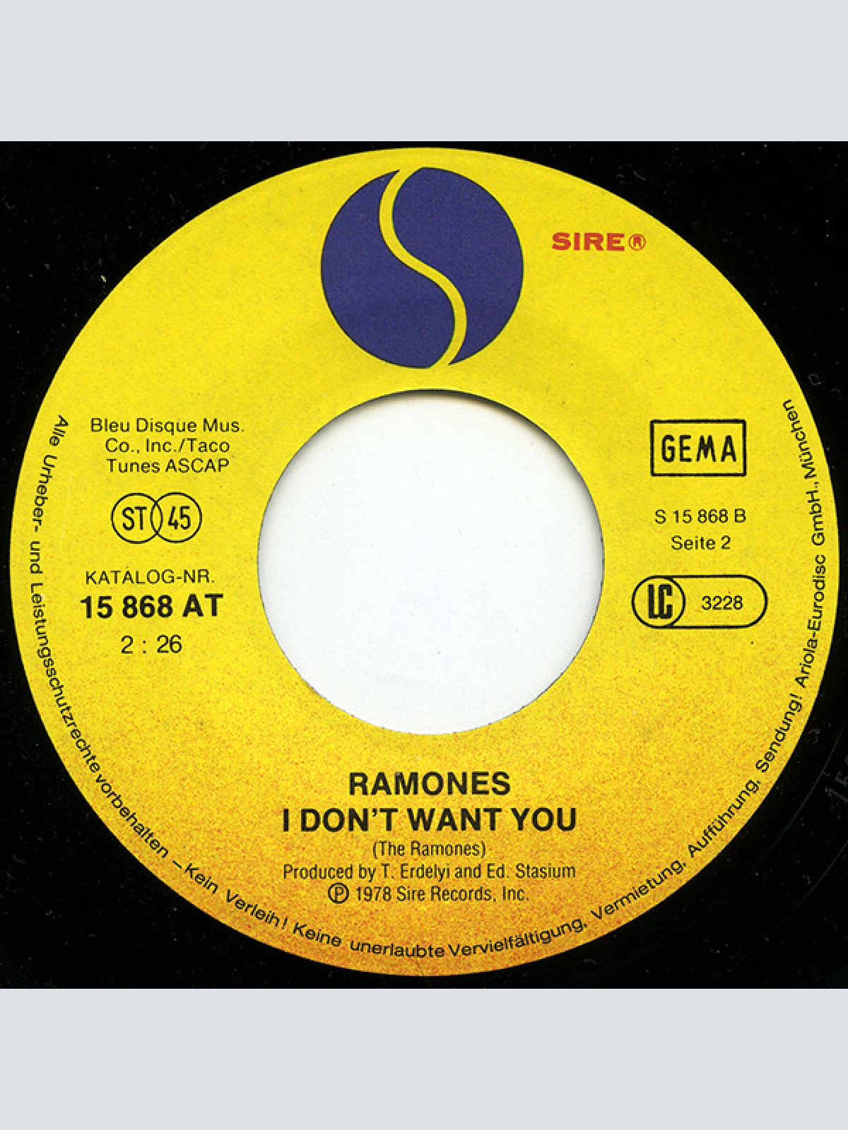 Vinyl / Ramones - Don't Come Close