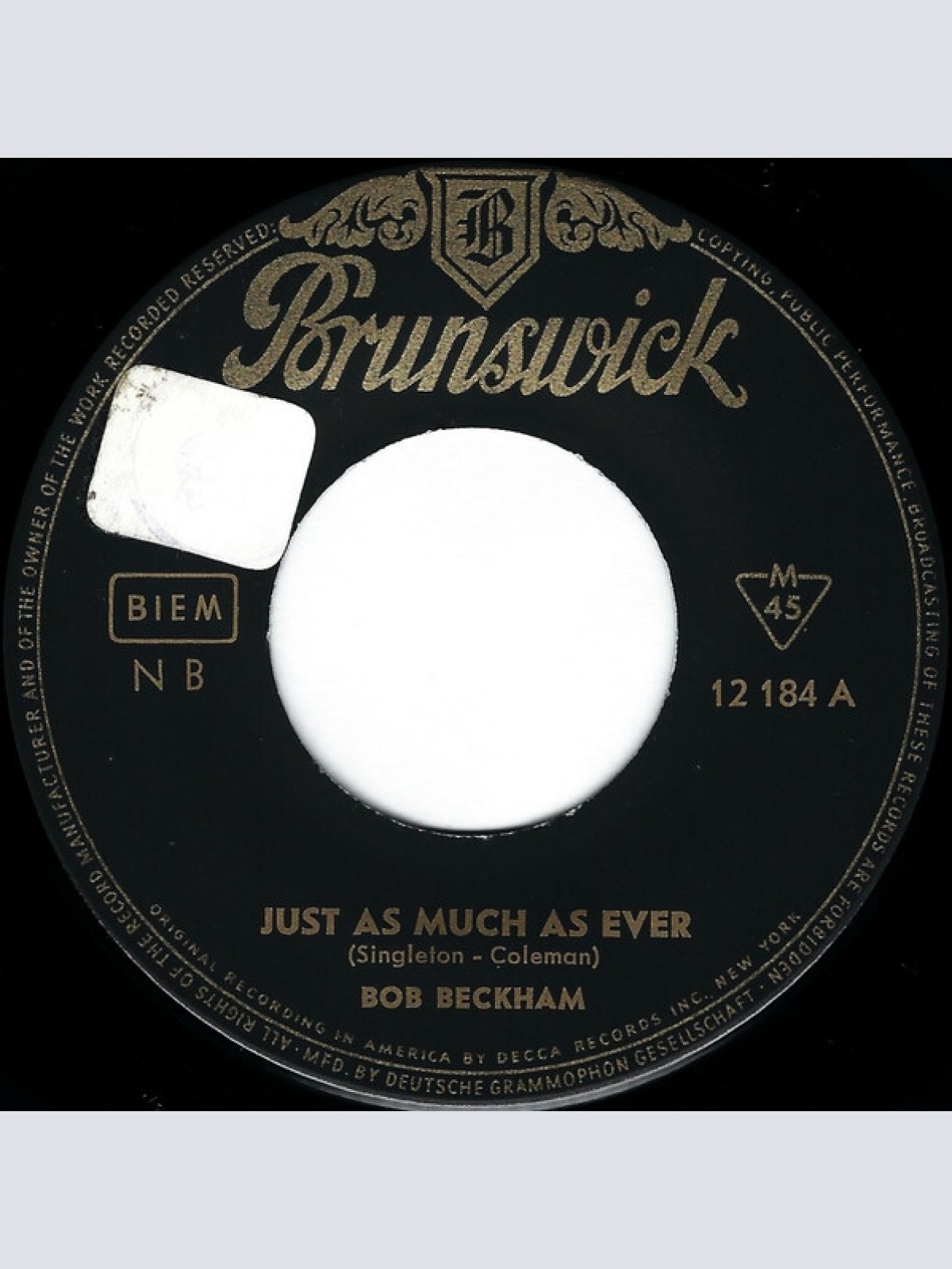 Vinyl / Bob Beckham - Just As Much As Ever