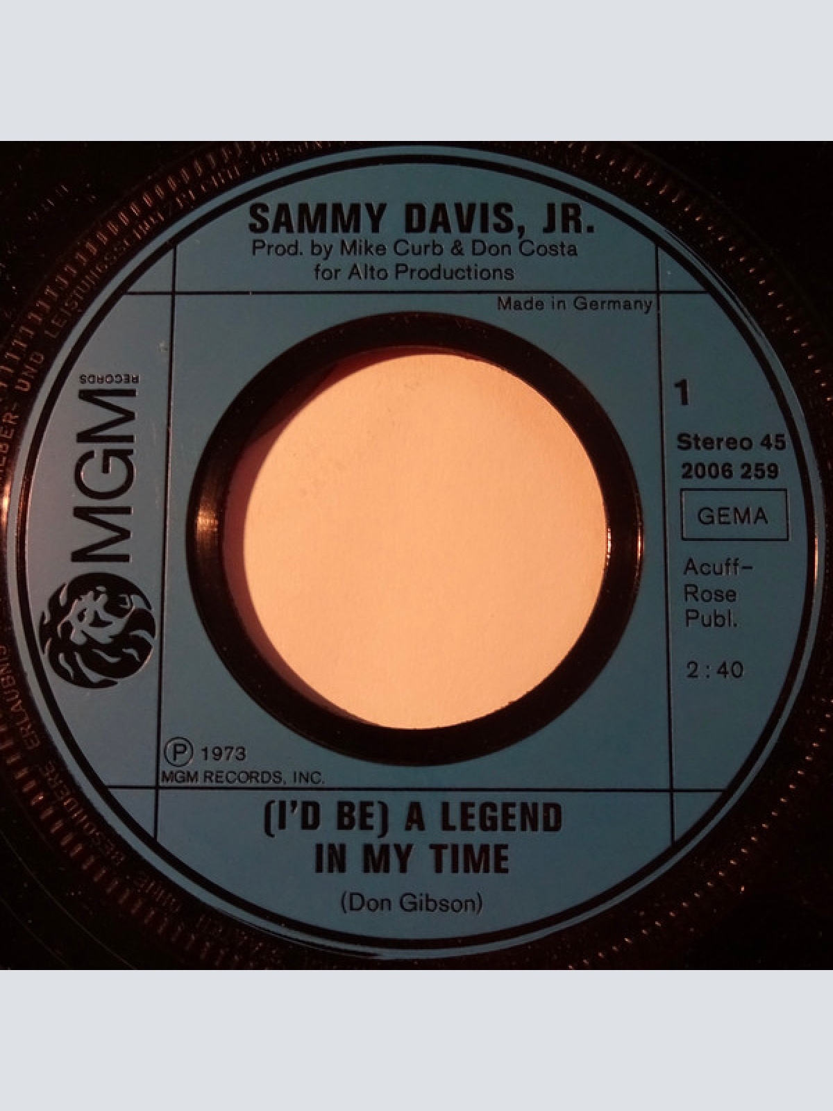 Vinyl / Sammy Davis Jr. - (I'd Be) A Legend In My Time / Mr.Bojangles
