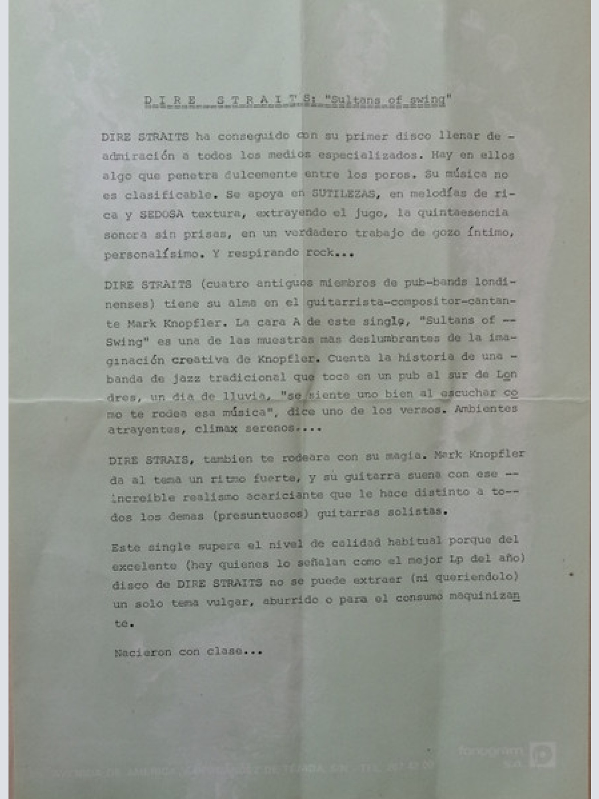 Vinyl / Dire Straits - Sultans Of Swing