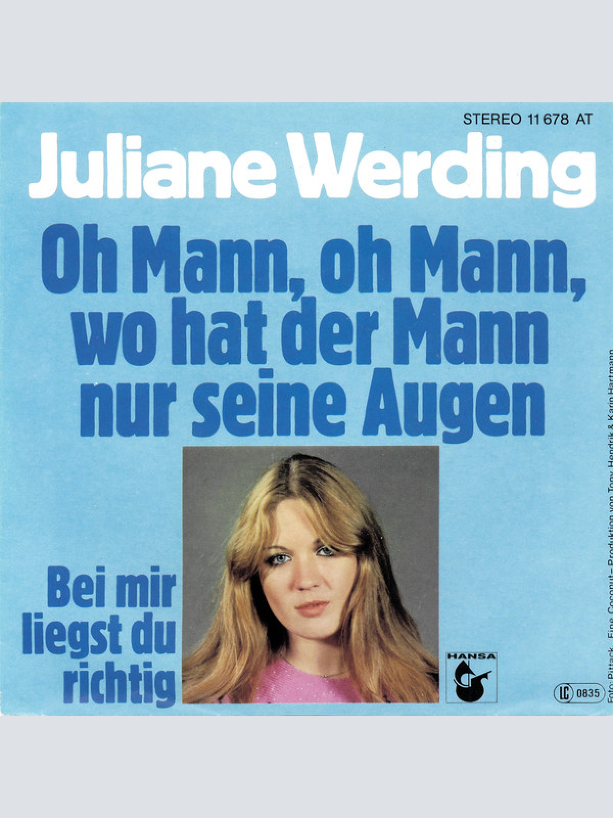 Vinyl / Juliane Werding - Oh Mann, Oh Mann, Wo Hat Der Mann Nur Seine Augen
