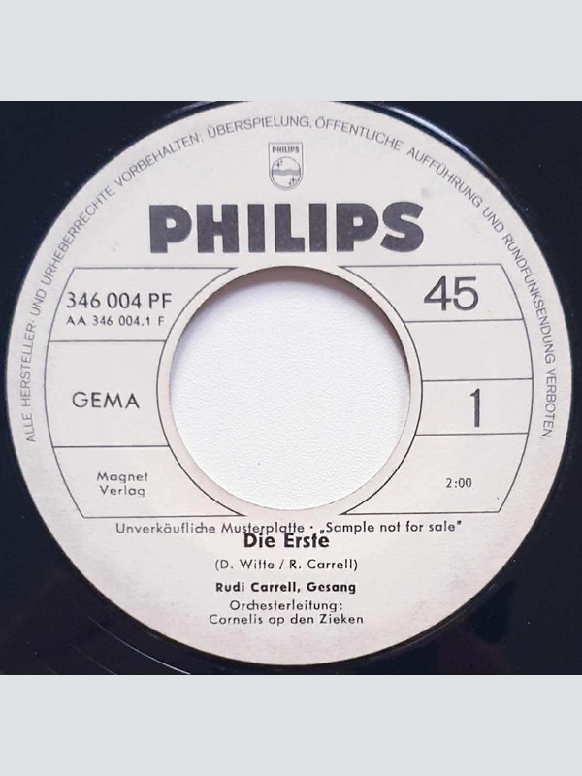 Vinyl / Rudi Carrell - Die Erste / Für Dich Allein