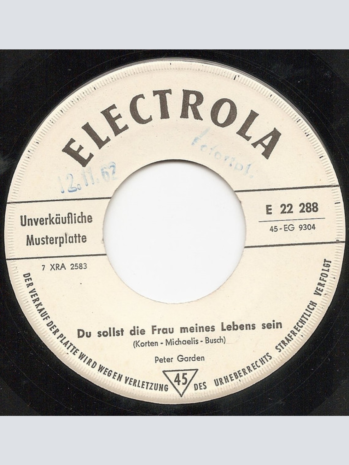 Vinyl / Peter Garden - Du Sollst Die Frau Meines Lebens Sein