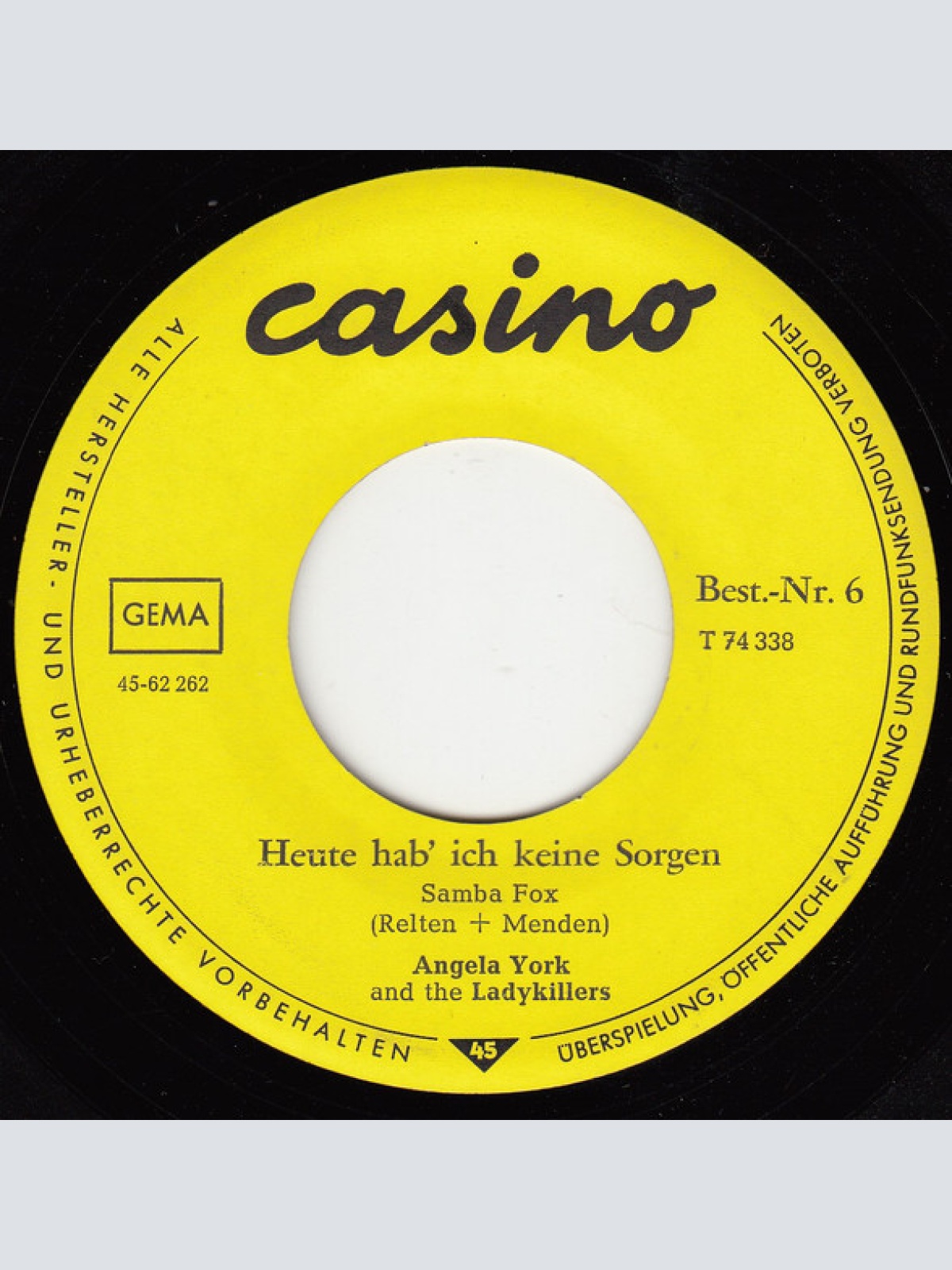 Vinyl / Angela York And The Ladykillers (3) - Waldemars' Twist / Heute Hab' Ich Keine Sorgen