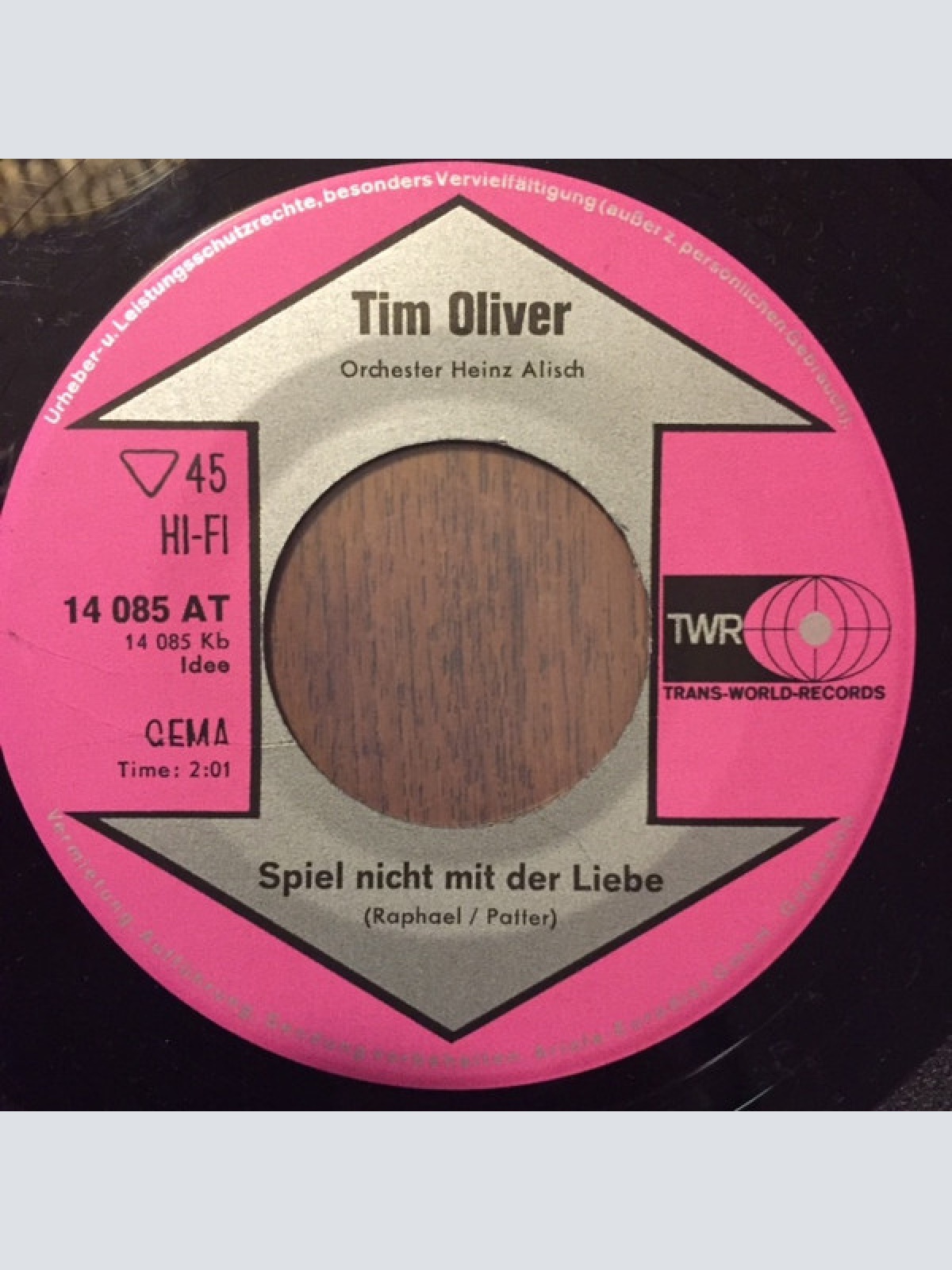 Vinyl / Tim Oliver (6) - Darling dreh die Uhr zurück / Spiel nicht mit der Liebe
