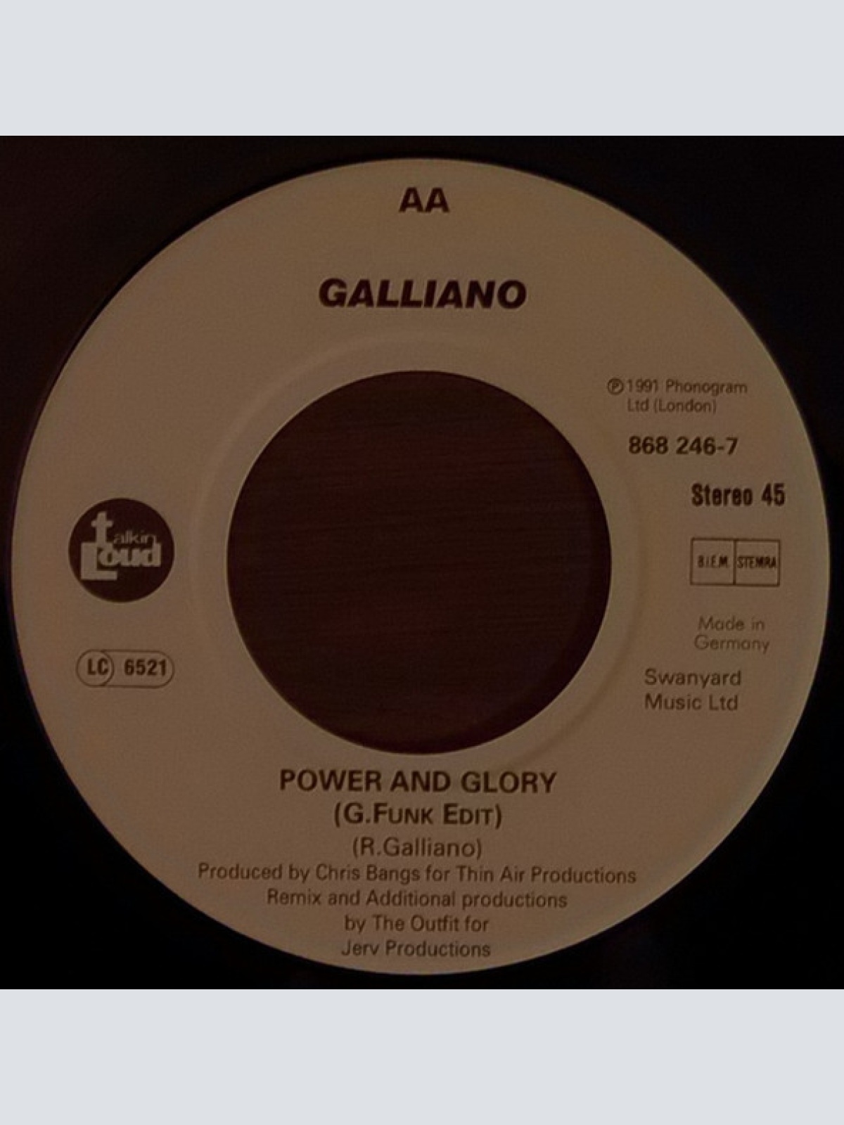 Vinyl / Galliano - Power And Glory