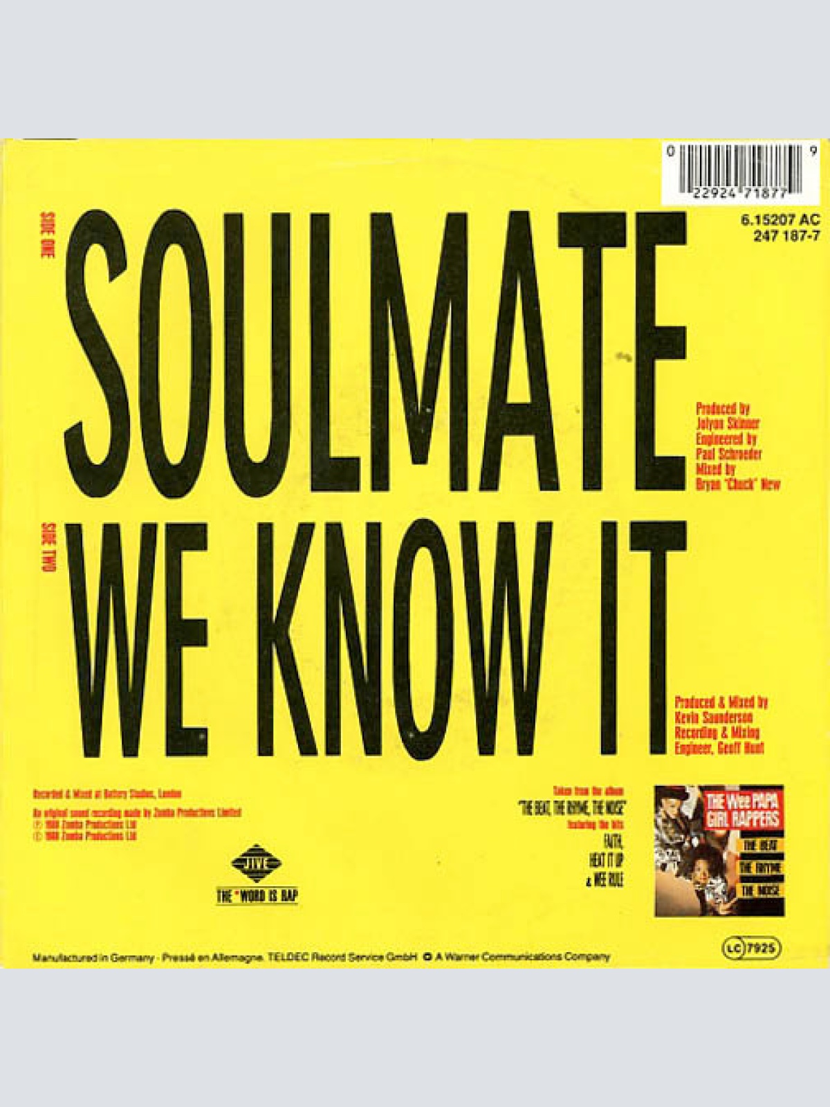 Vinyl / The Wee Papa Girl Rappers* - Soulmate