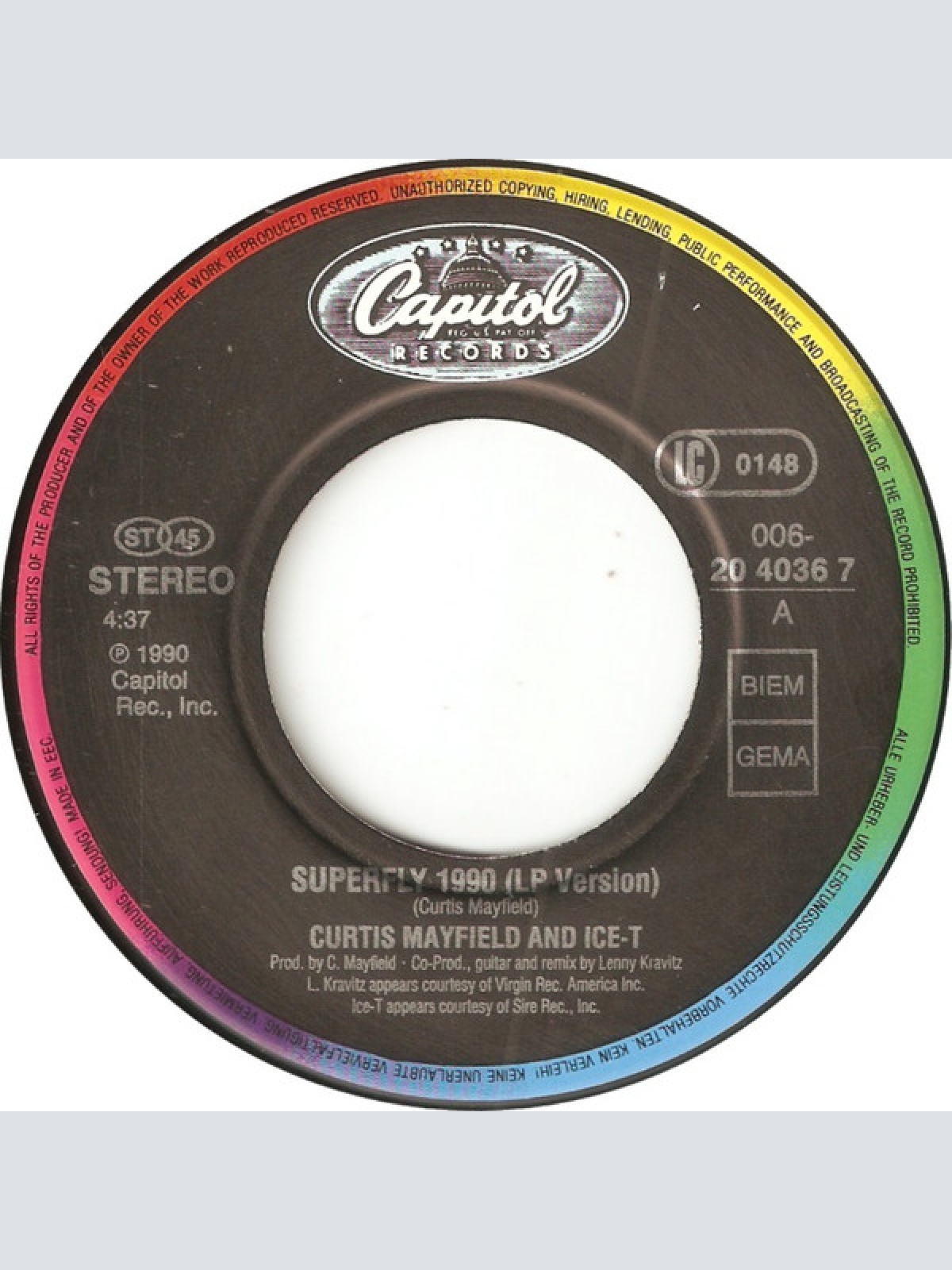 Vinyl / Curtis Mayfield And Ice-T - Superfly 1990