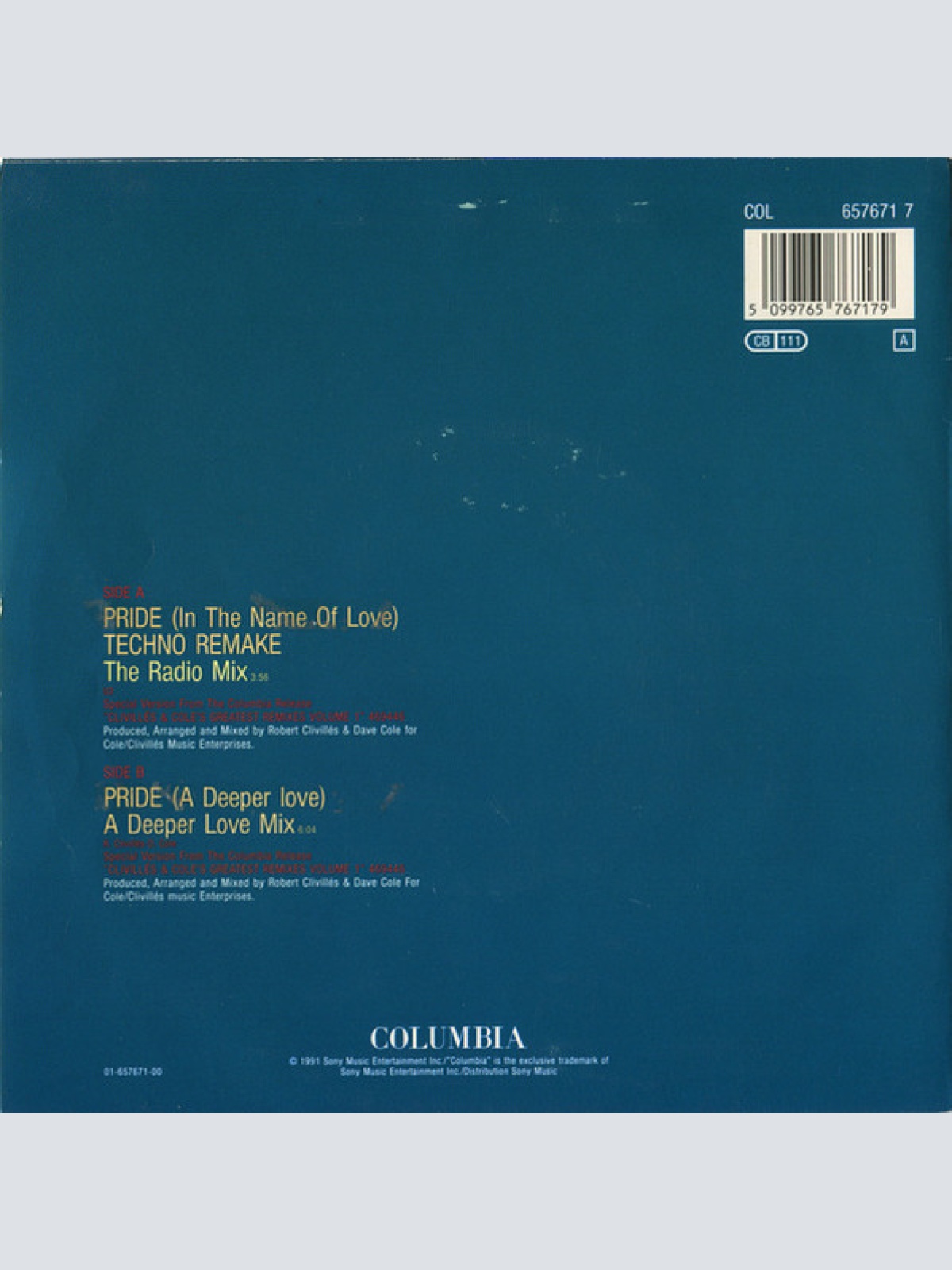 Vinyl / Clivillés & Cole - Pride (In The Name Of Love)