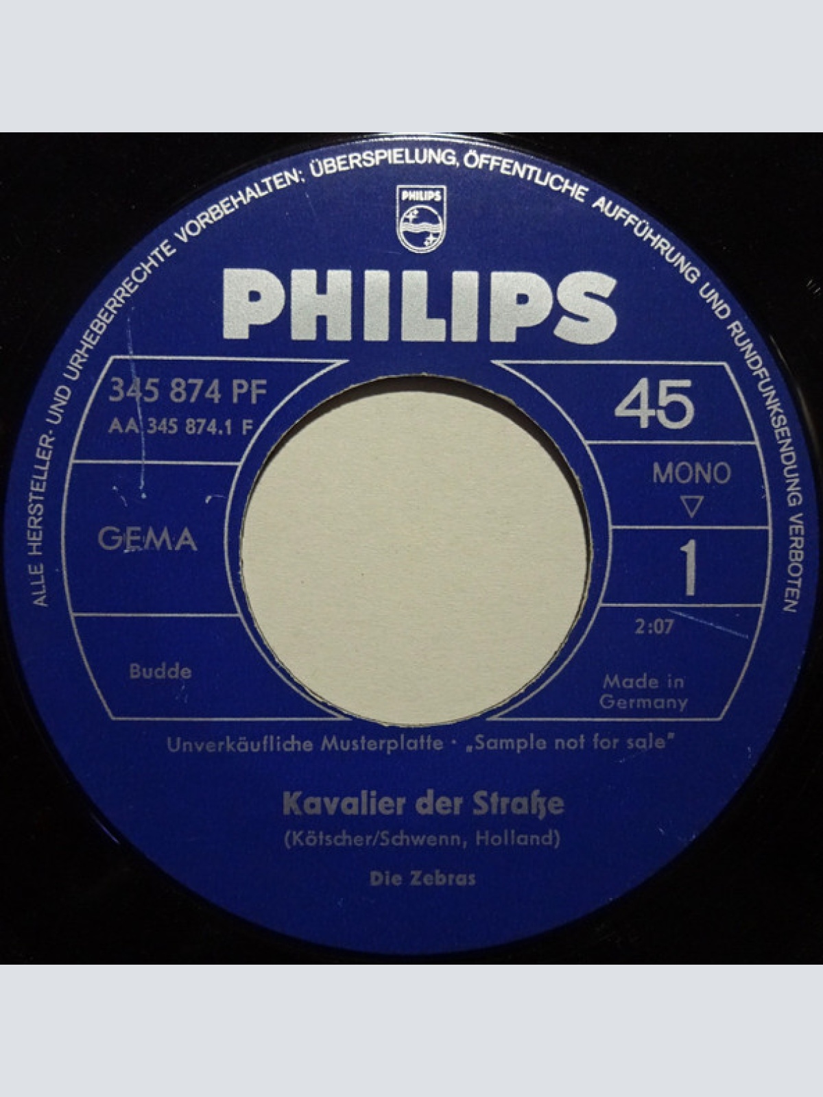 Vinyl / Die Zebras - Kavalier Der Straße