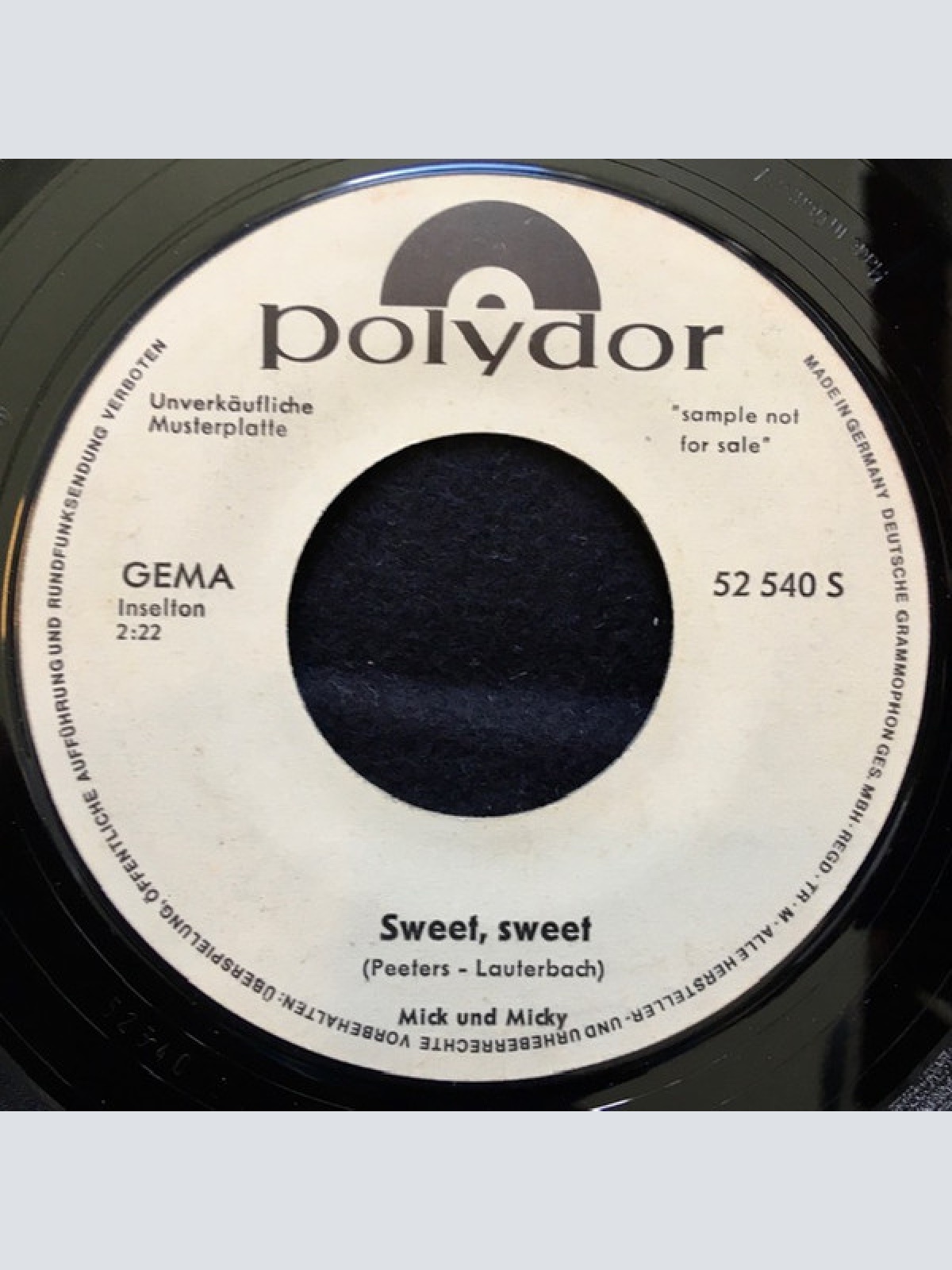 Vinyl / Mick Und Micky - Eine Rote Jalousie / Sweet Sweet