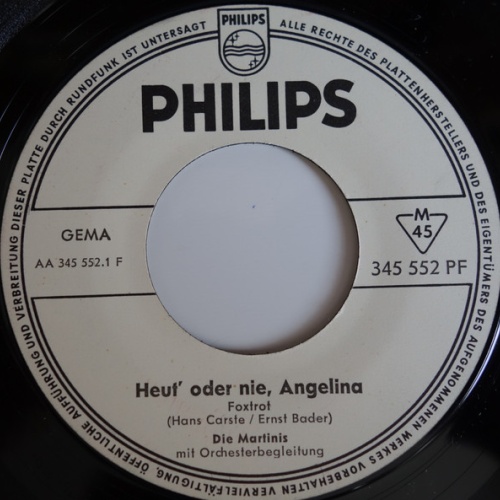 Vinyl / Die Martinis - Heut' Oder Nie, Angelina