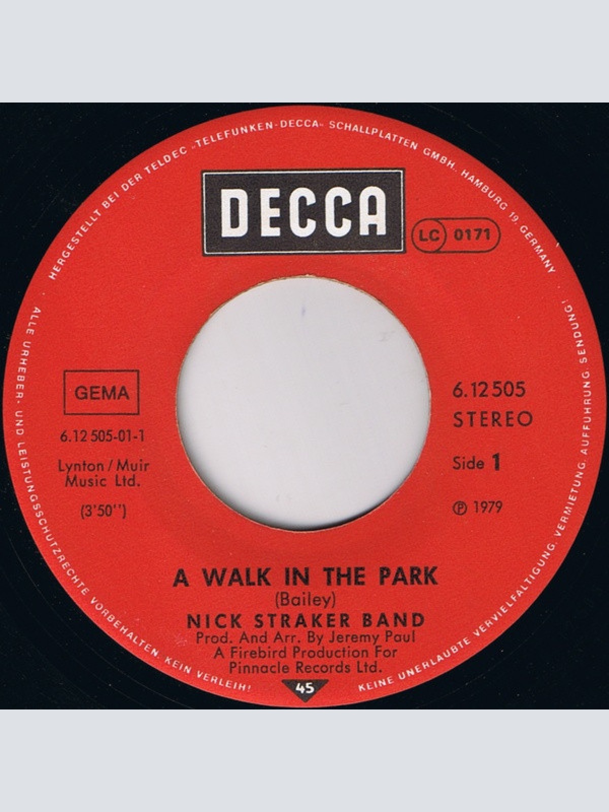 Vinyl / Nick Straker Band - A Walk In The Park