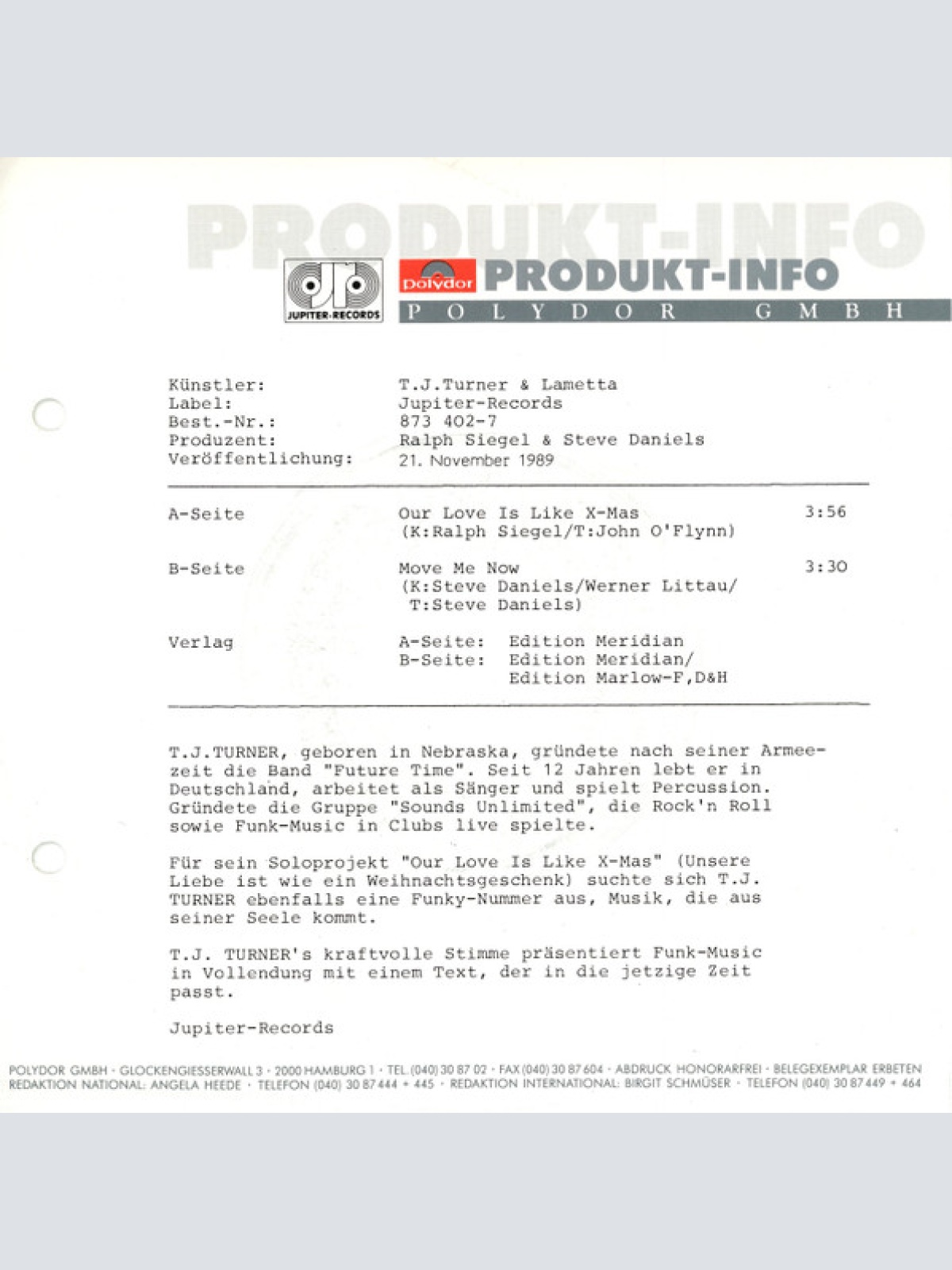 Vinyl / T.J. Turner & Lametta - Our Love Is Like X-Mas