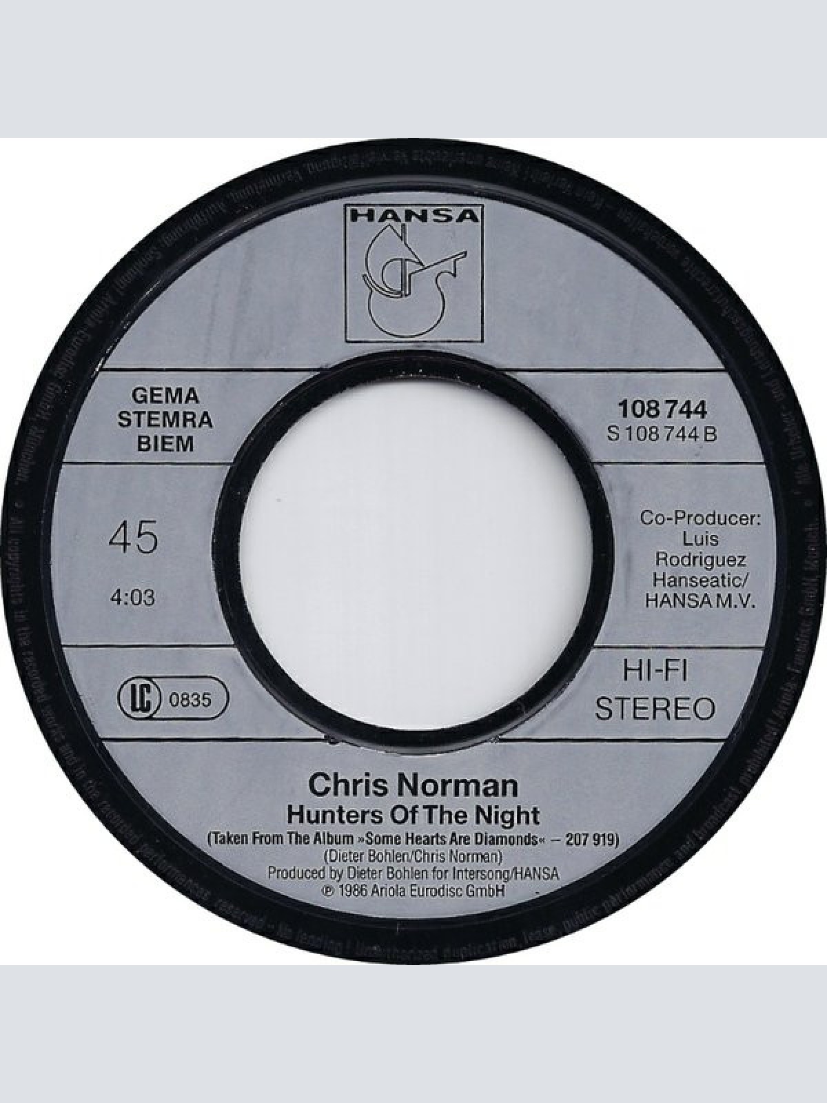 Vinyl / Chris Norman - No Arms Can Ever Hold You / Hunters Of The Night