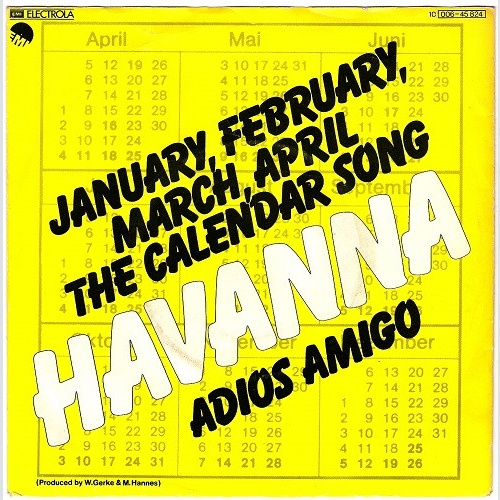Vinyl / Havanna (3) - The Calendar Song / Adios Amigo