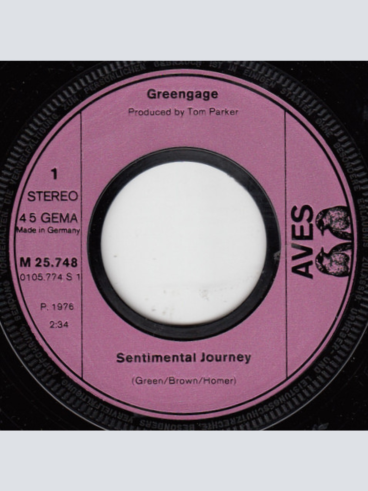 Vinyl / Greengage - Sentimental Journey
