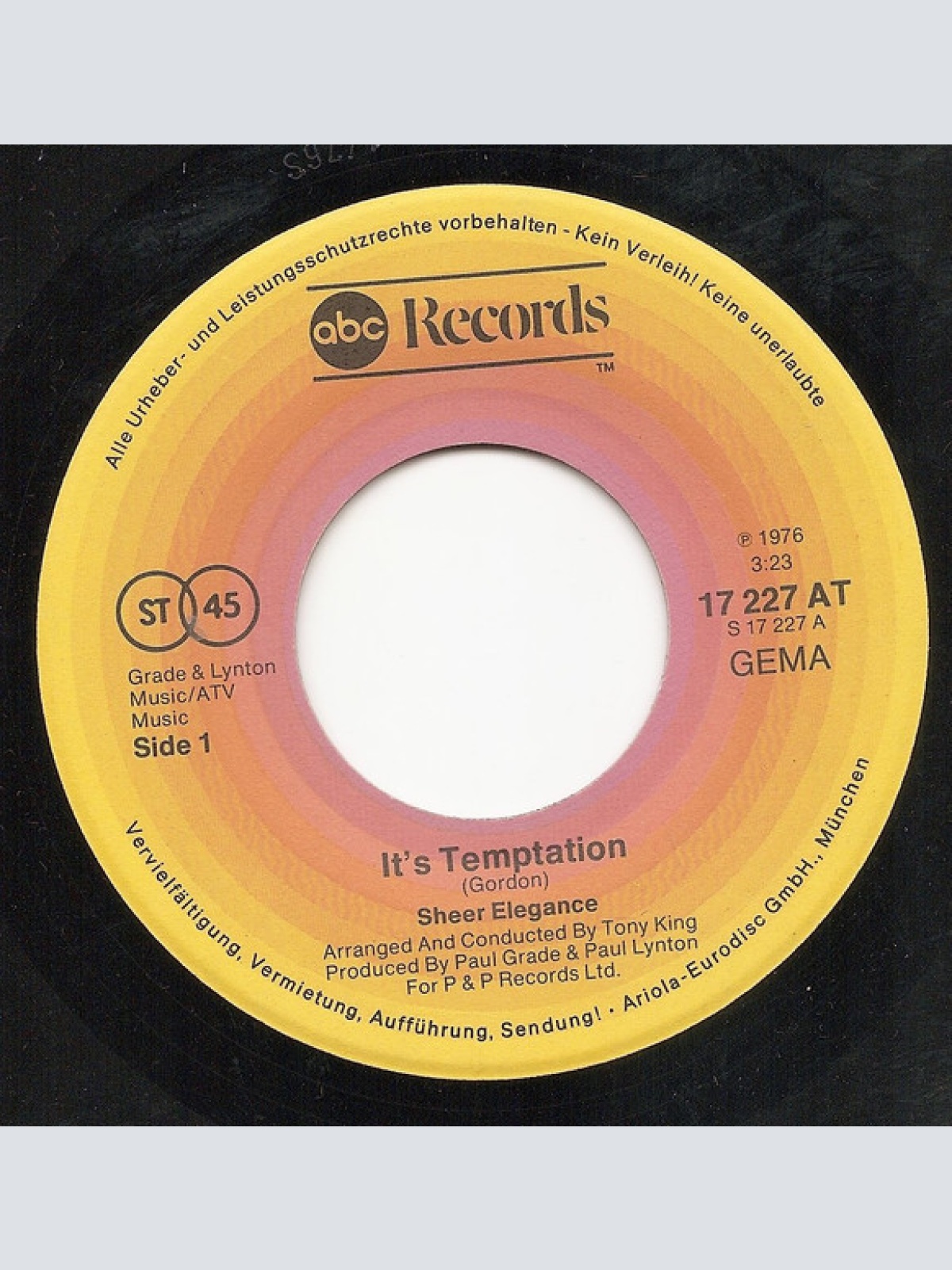 Vinyl / Sheer Elegance - It's Temptation