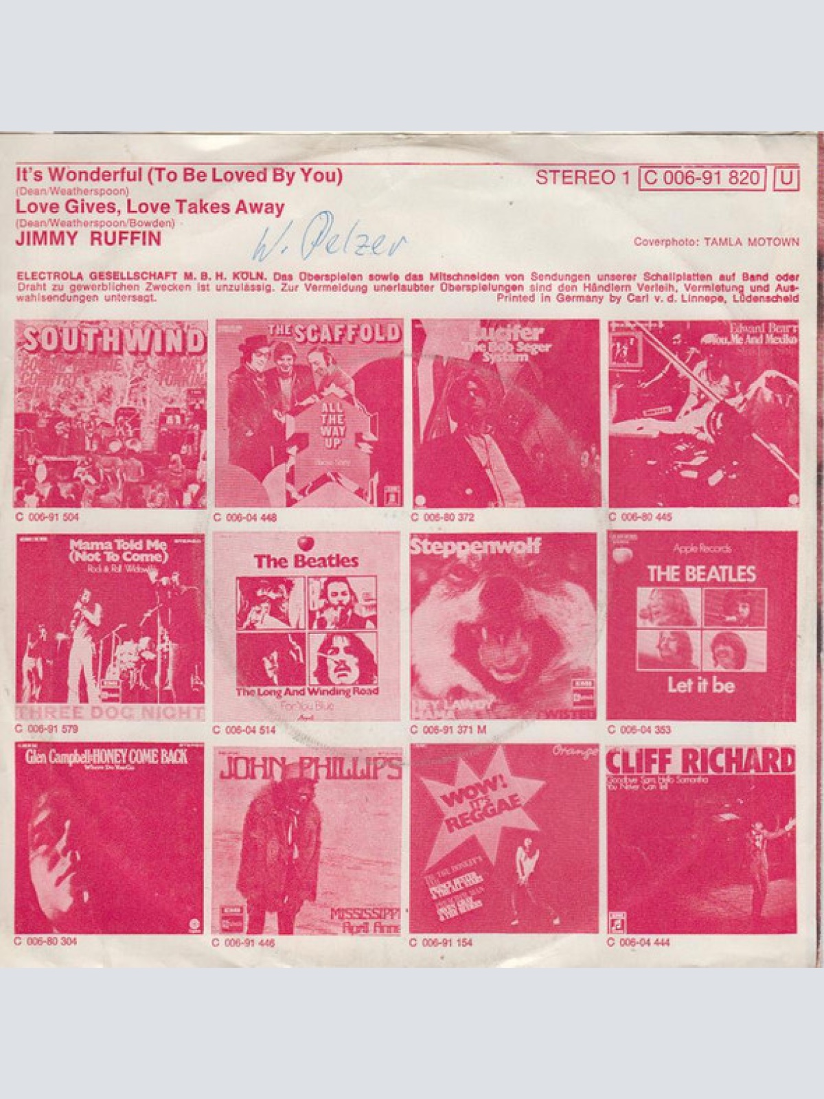 Vinyl / Jimmy Ruffin - It's Wonderful (To Be Loved By You)