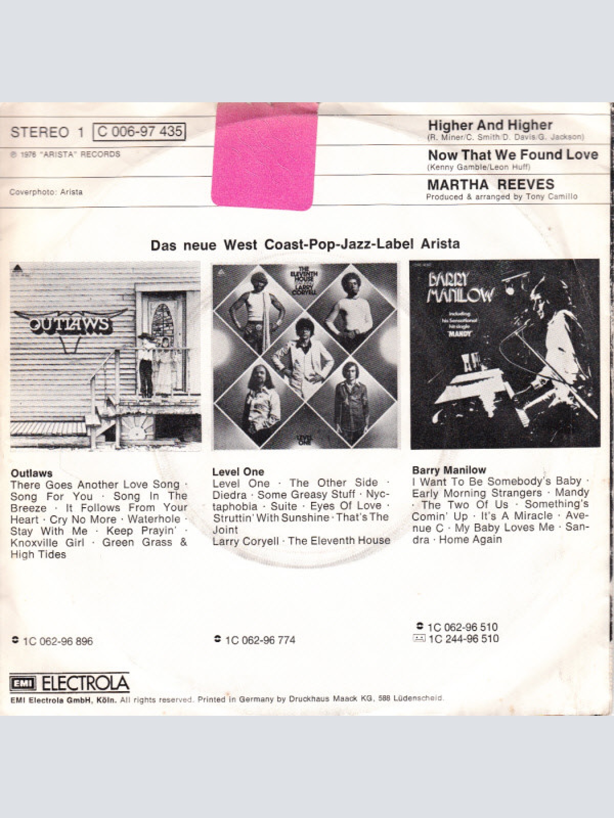 Vinyl / Martha Reeves - Higher And Higher