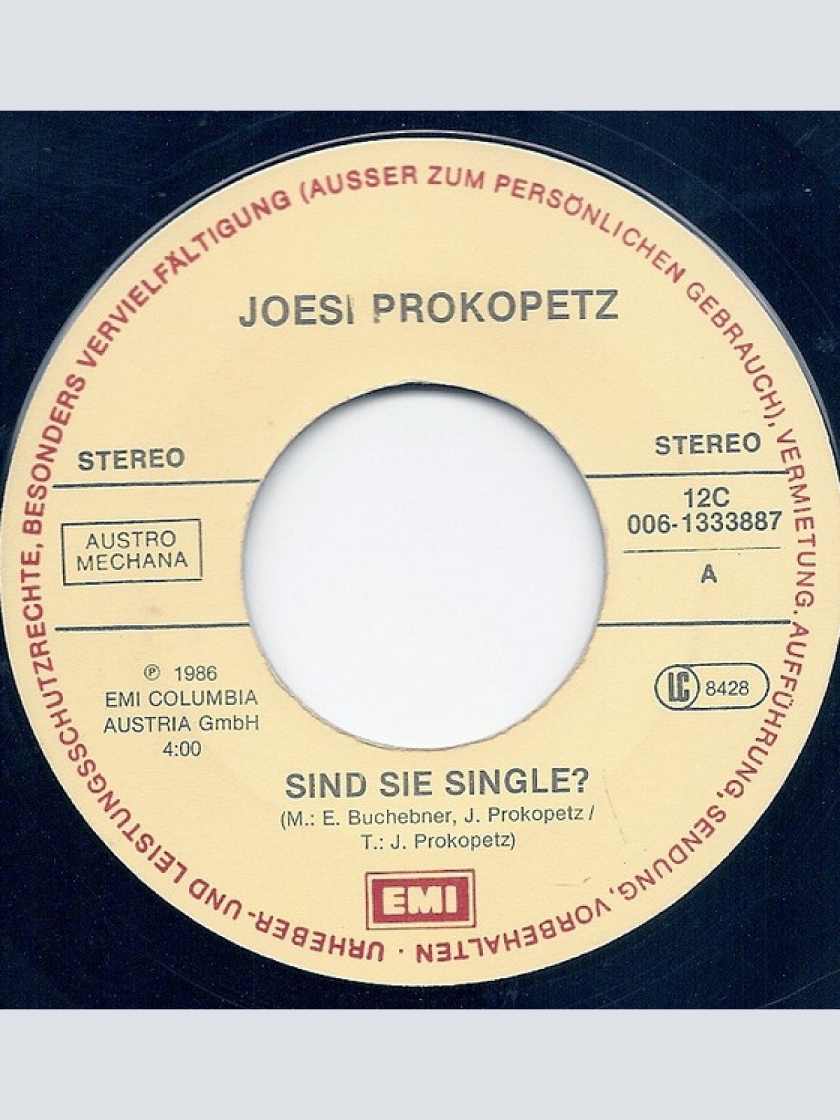 Vinyl / Joesi Prokopetz - Sind Sie Single?