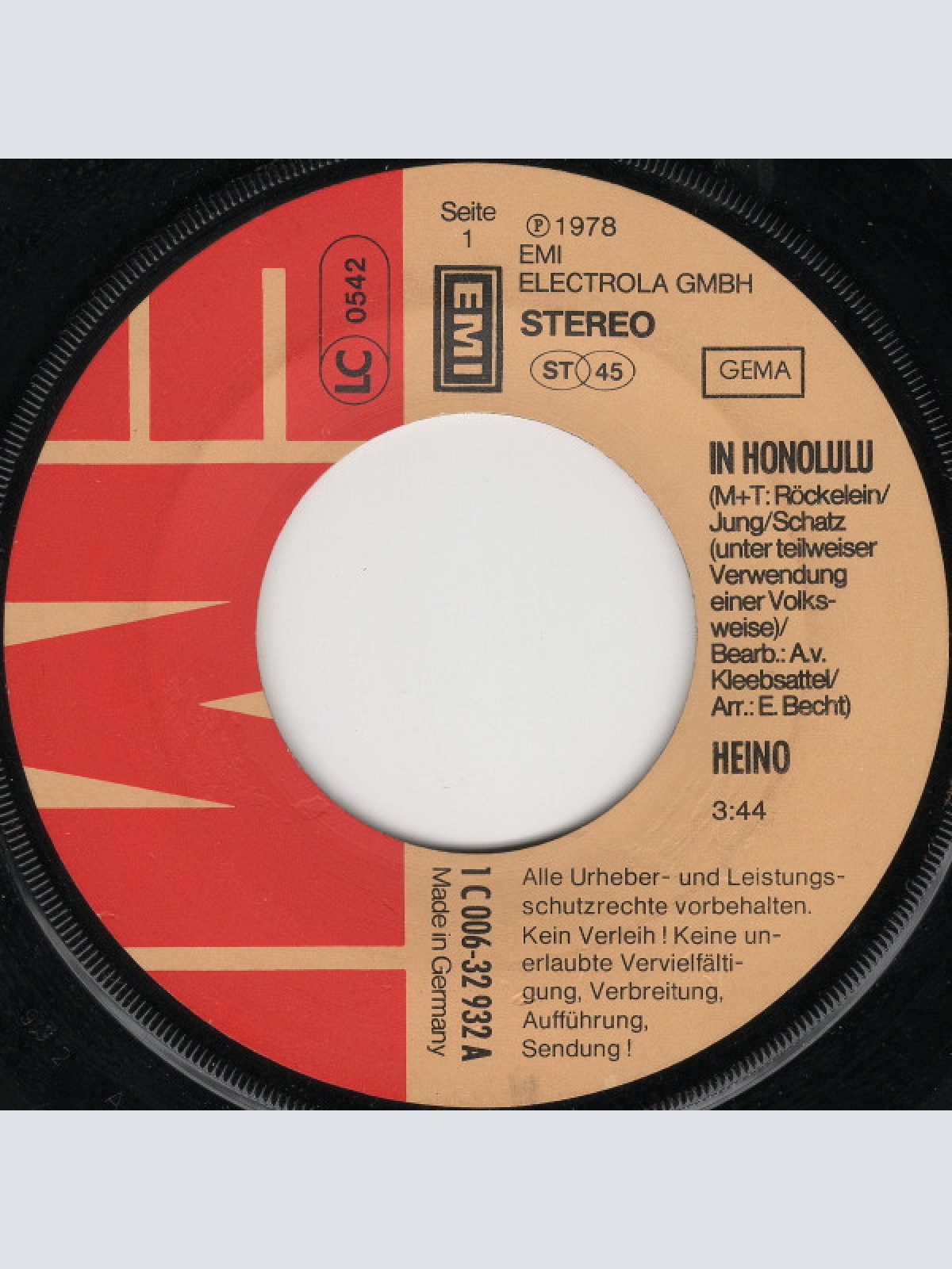 Vinyl / Heino - In Honolulu