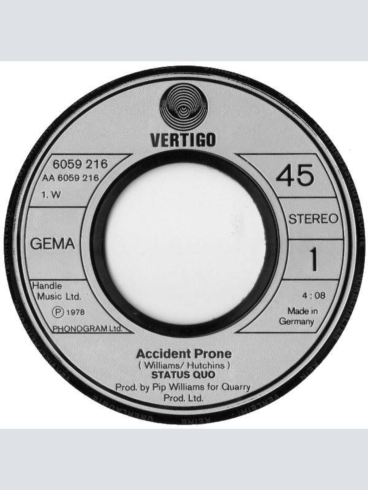 Vinyl / Status Quo - Accident Prone