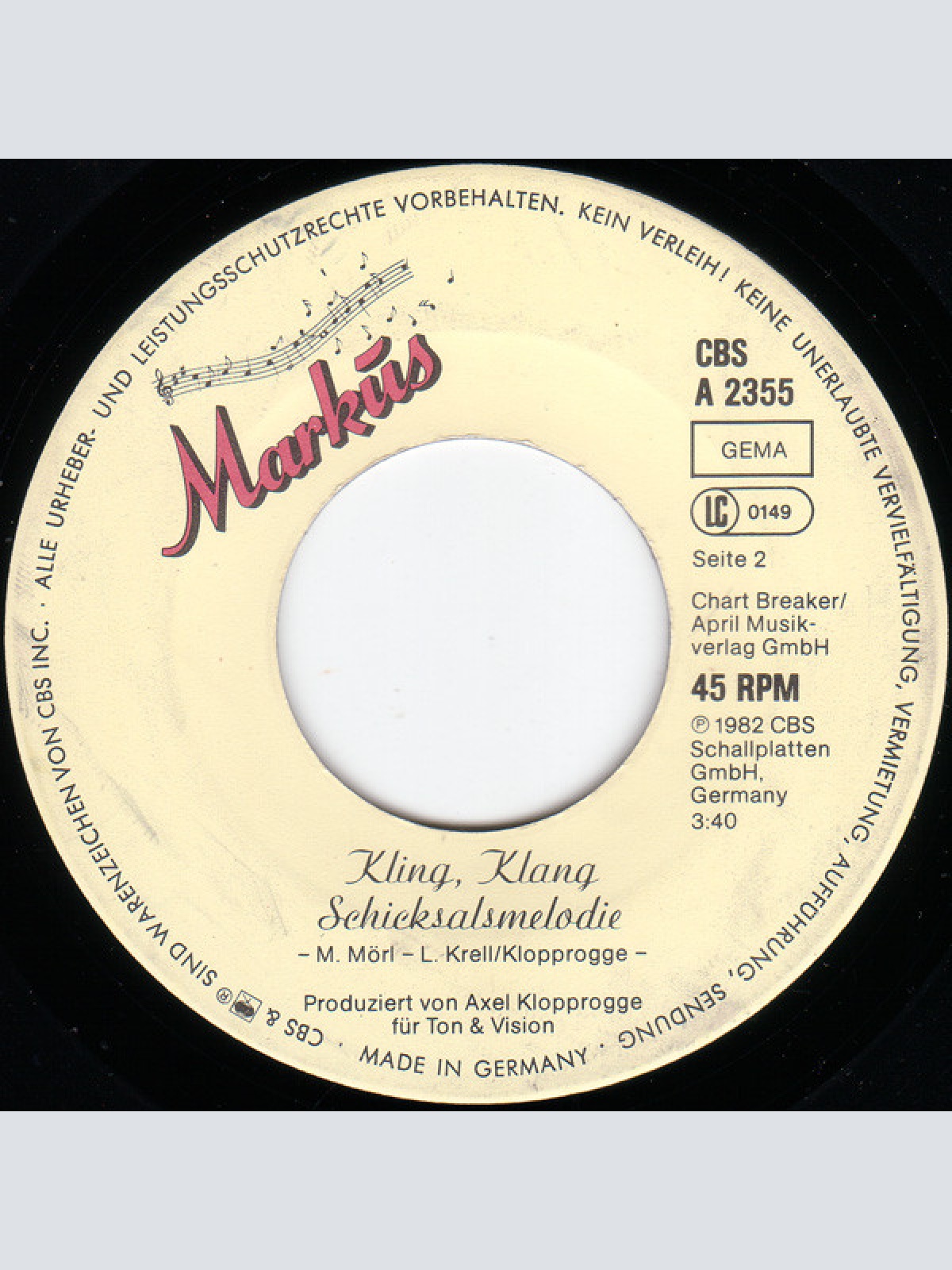 Vinyl / Markus (6) - Ich Will Spaß