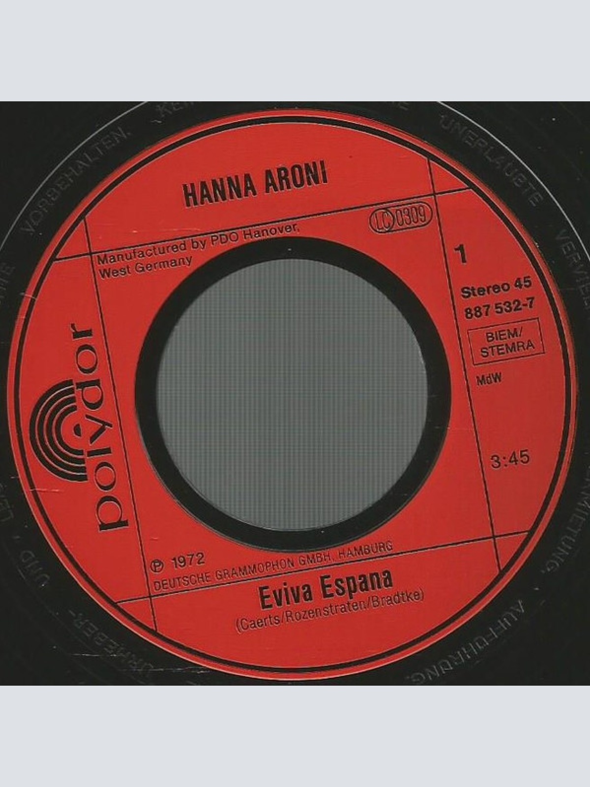 Vinyl / Hanna Aroni - Eviva España