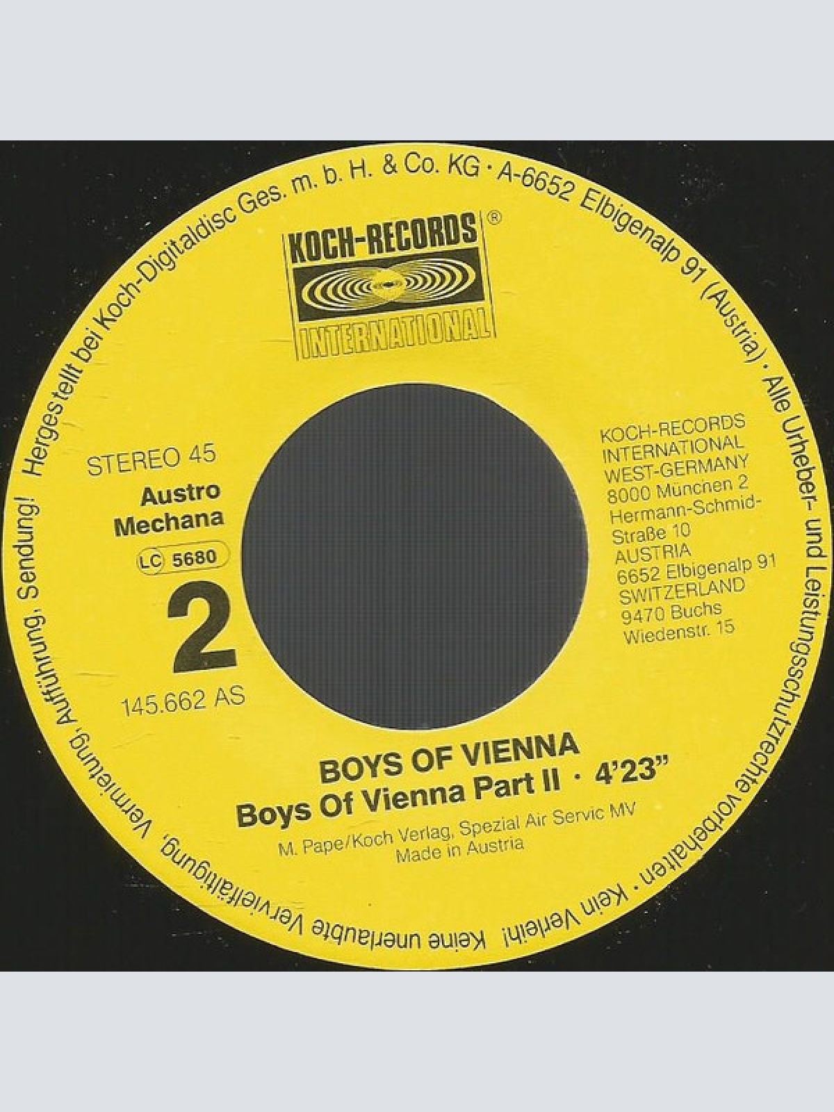Vinyl / Boys Of Vienna - Boys Of Vienna Part I