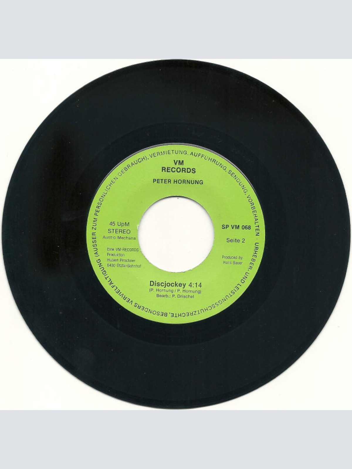 Vinyl / Peter Hornung - No Amoi / Discjockey