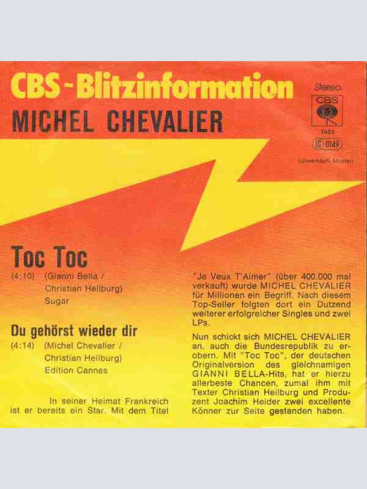 Vinyl / Michel Chevalier - Toc Toc