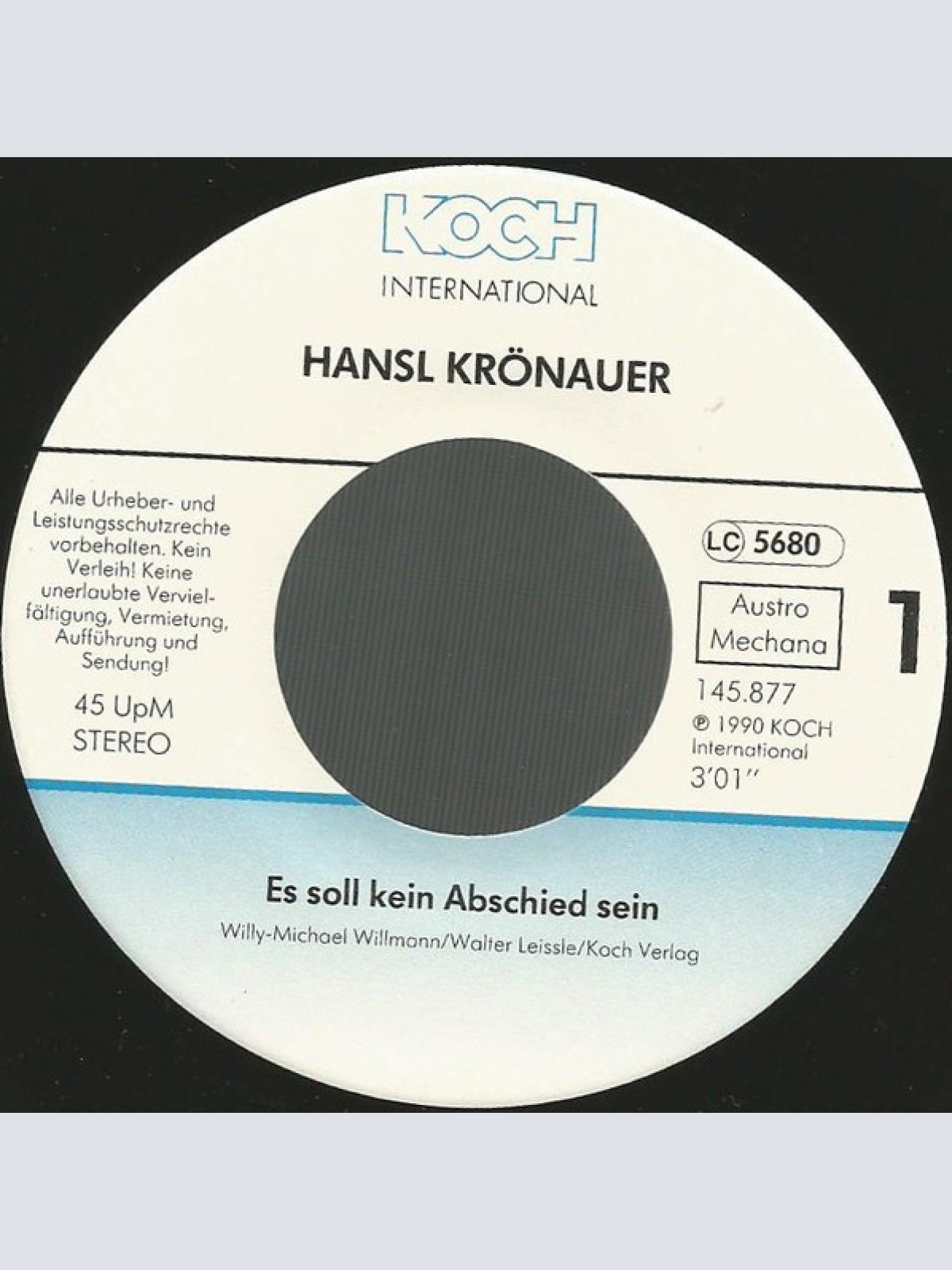 Vinyl / Hansl Krönauer - Es Soll Kein Abschied Sein