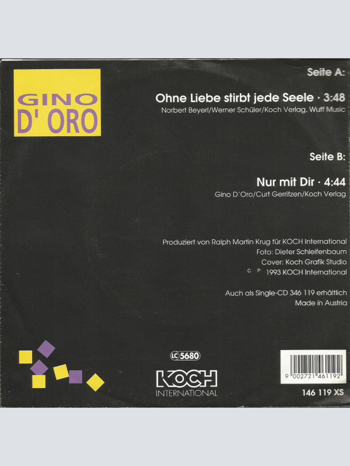 Vinyl / Gino D'Oro - Ohne Liebe Stirbt Jede Seele