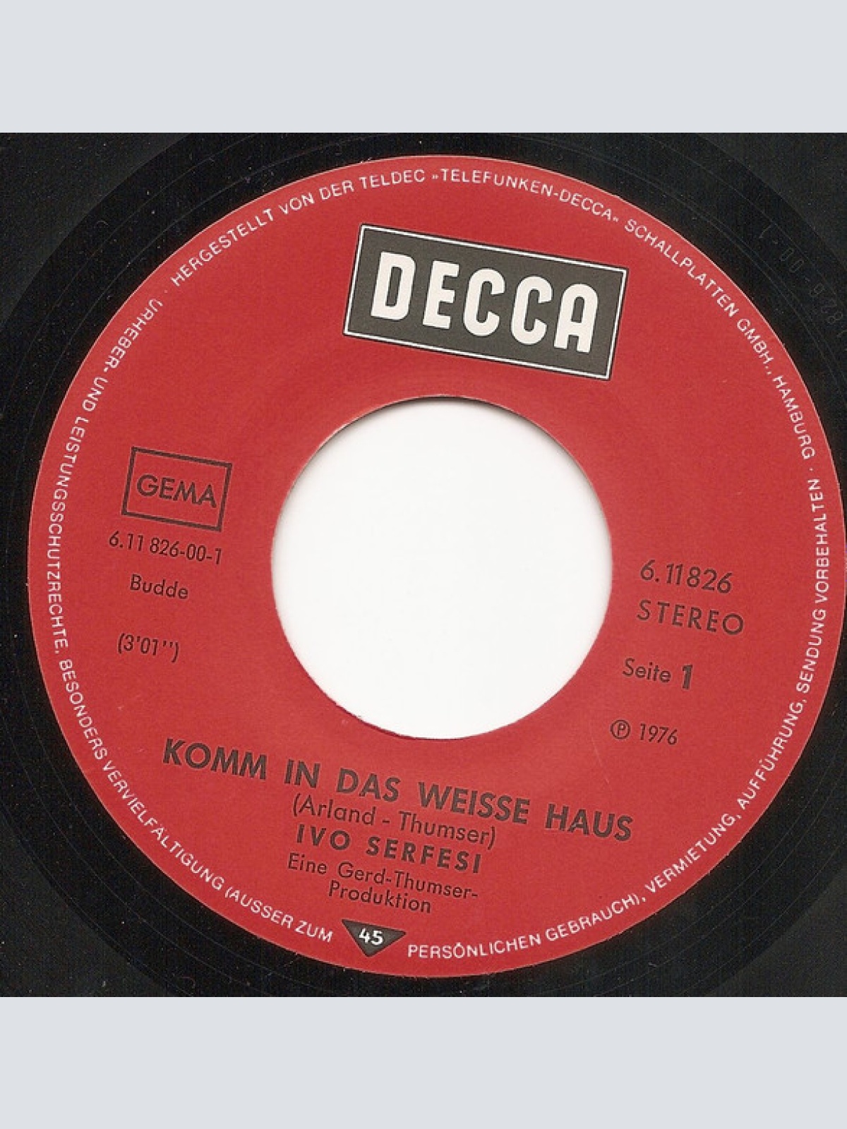 Vinyl / Ivo Serfesi* - Ich Tanze Mit Dir In Das Glück / Komm In Das Weisse Haus