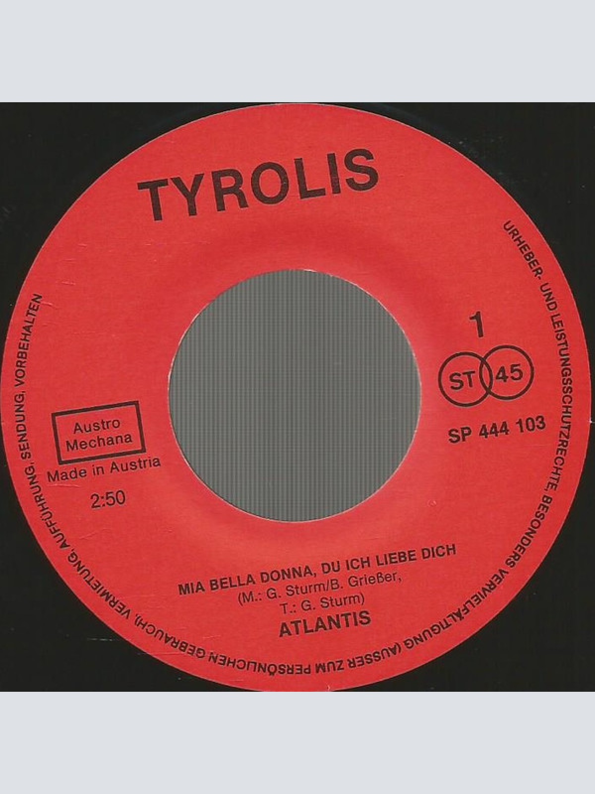 Vinyl / Atlantis (20) - Mia Bella Donna, Du Ich Liebe Dich