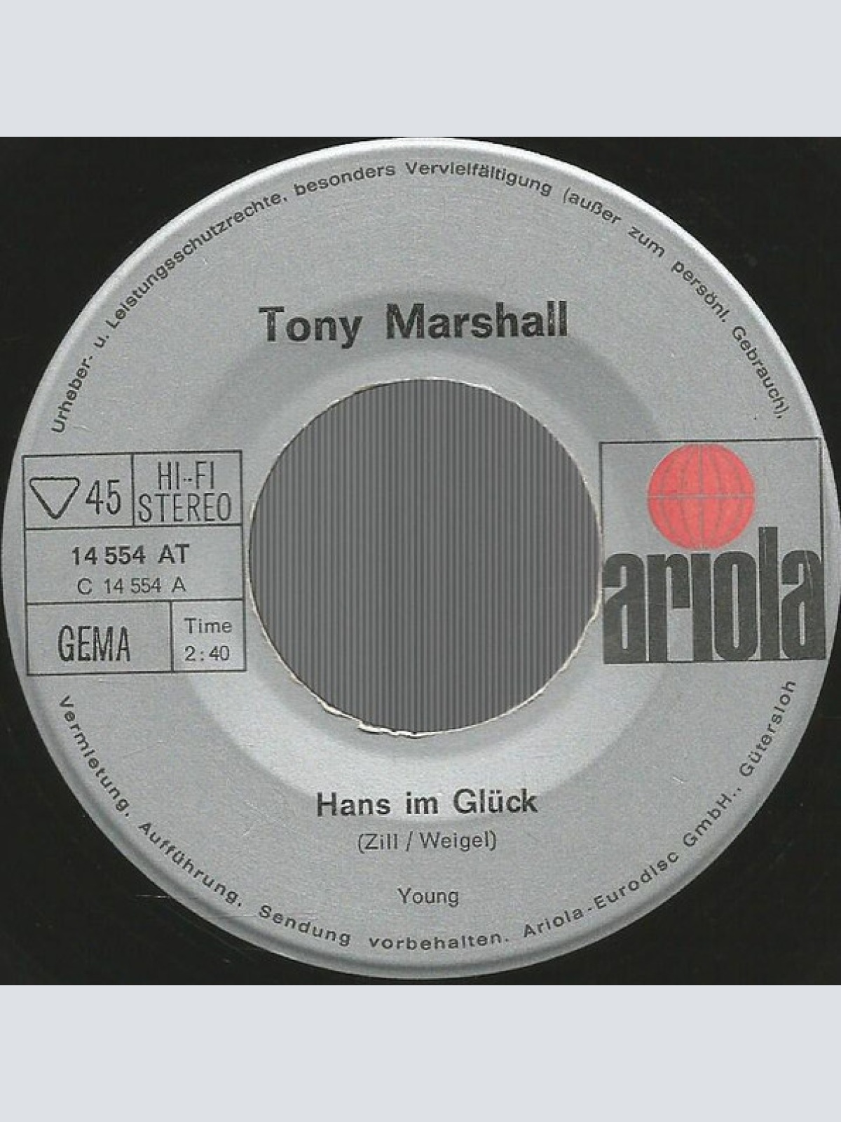 Vinyl / Tony Marshall - Hans Im Glück