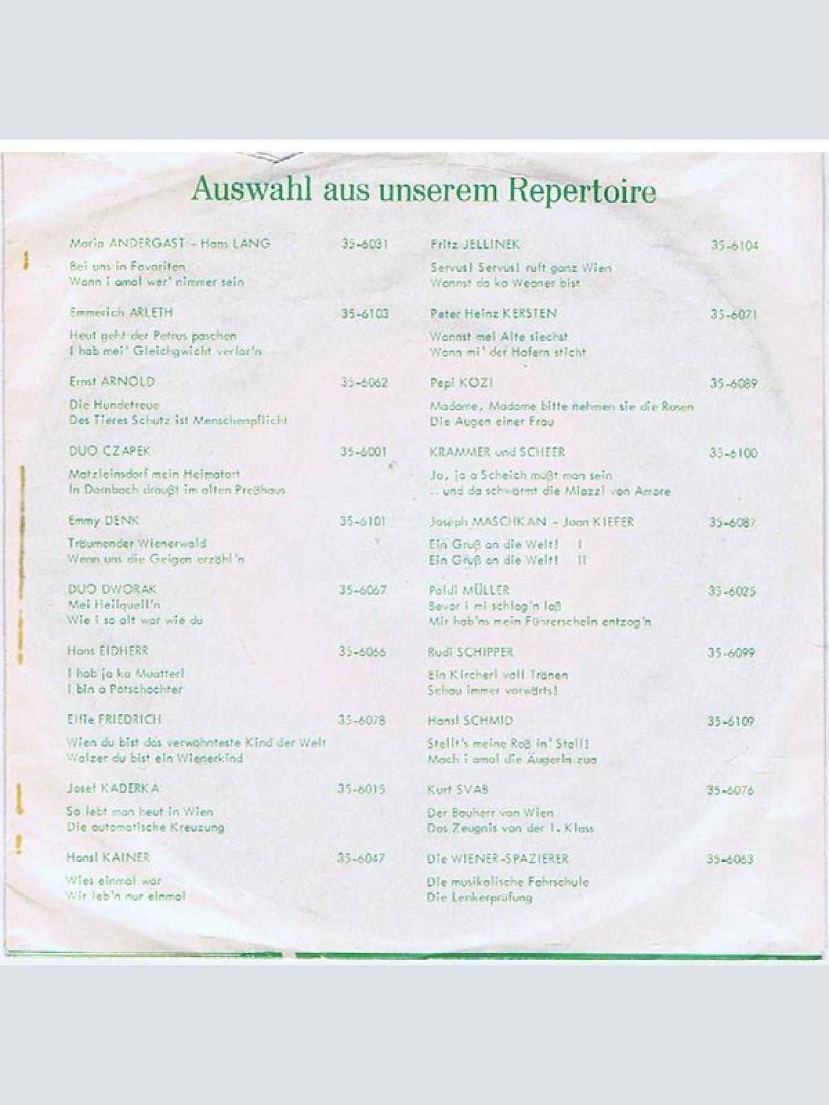 Vinyl / Hansl Schmid - Stellt´s Meine Roß In´ Stall