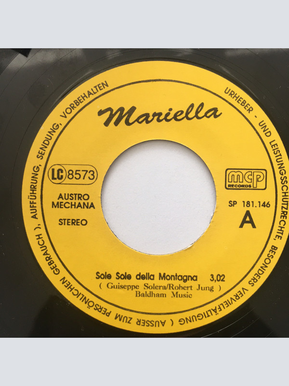 Vinyl / Mariella (4) - Sole Sole Della Montagna / Jedes Herz Braucht Ein Bißchen Liebe