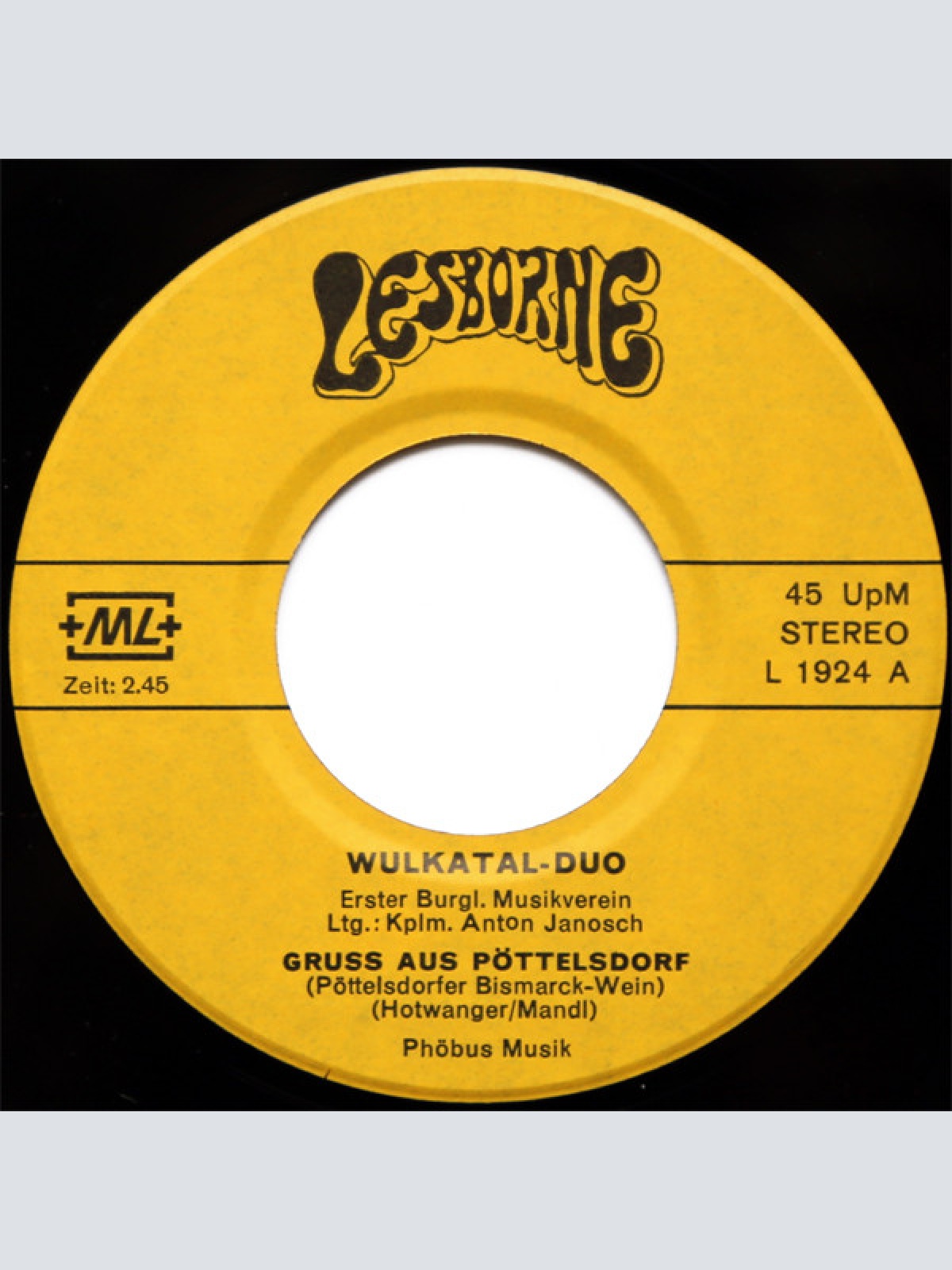 Vinyl / Wulkatal Duo* / 1.Burgenländischer Musikverein «Heimatklänge Loiperbach - Wien»* - Gruss Aus Pöttelsdorf / Grenzland Marsch